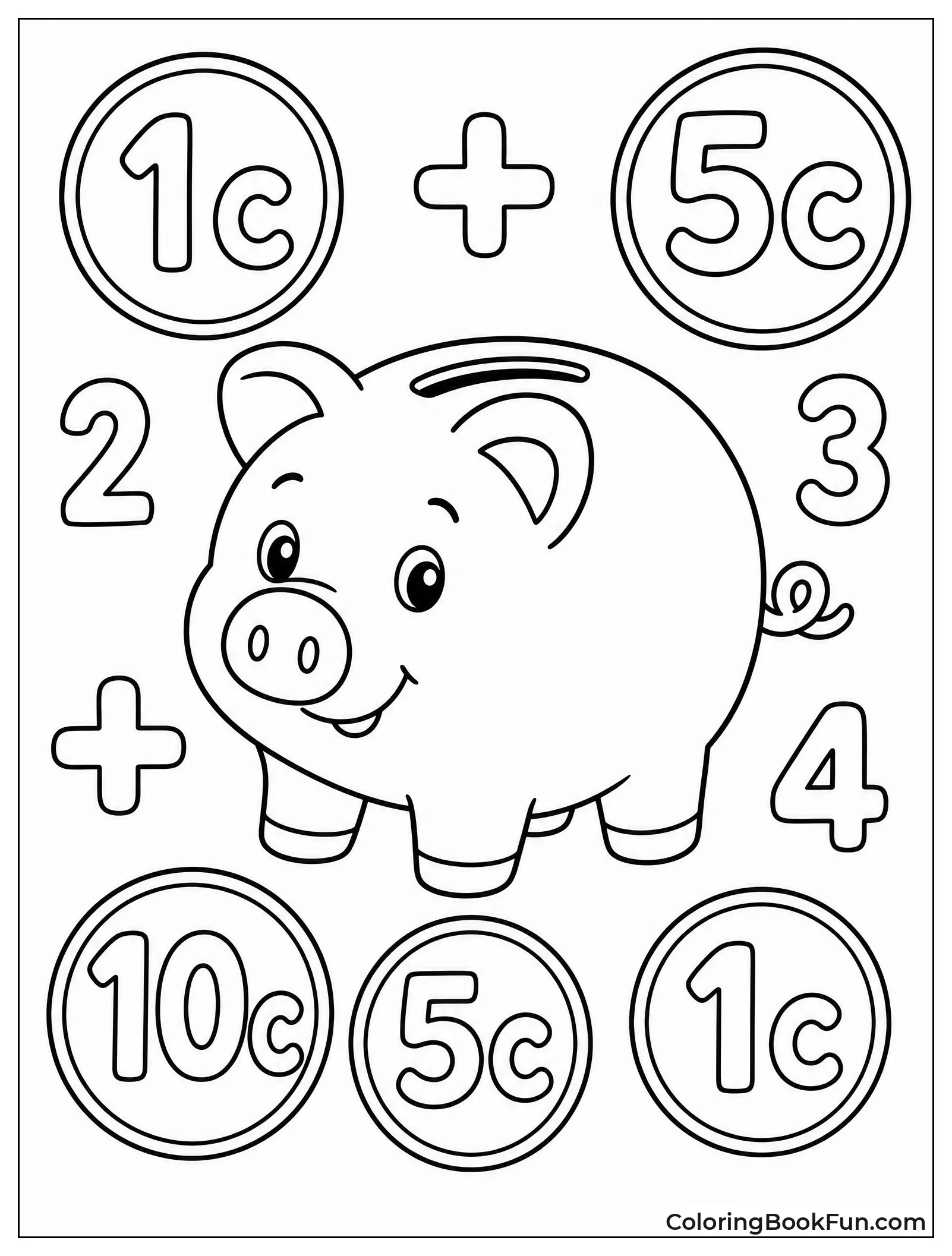 Piggy Bank with Coins