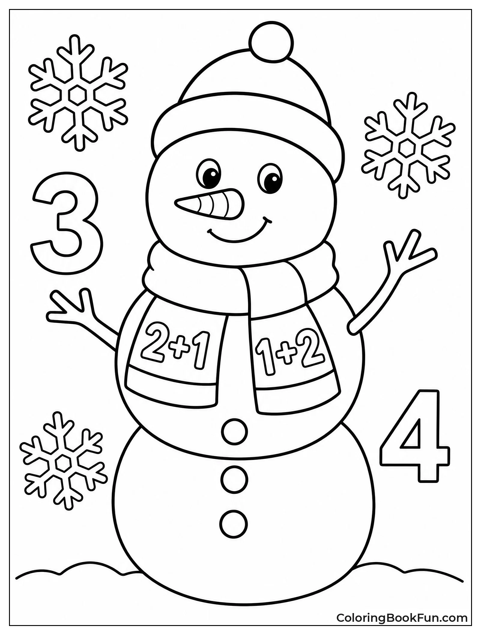 Snowman with Addition Facts