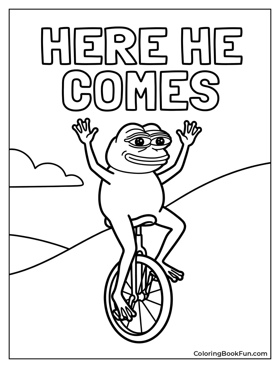 Frog Riding Tall Unicycle