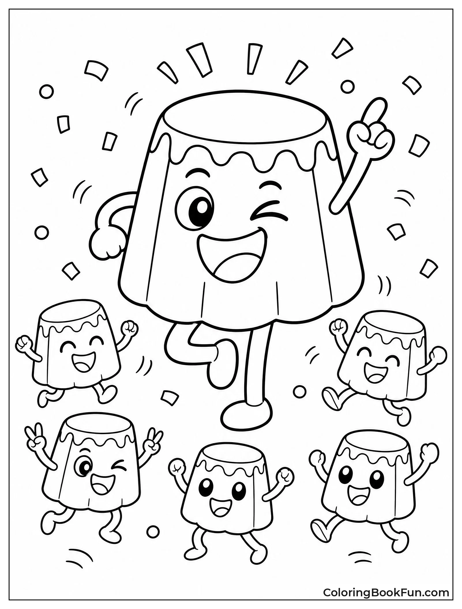 Giant Pudding Dancing with Friends