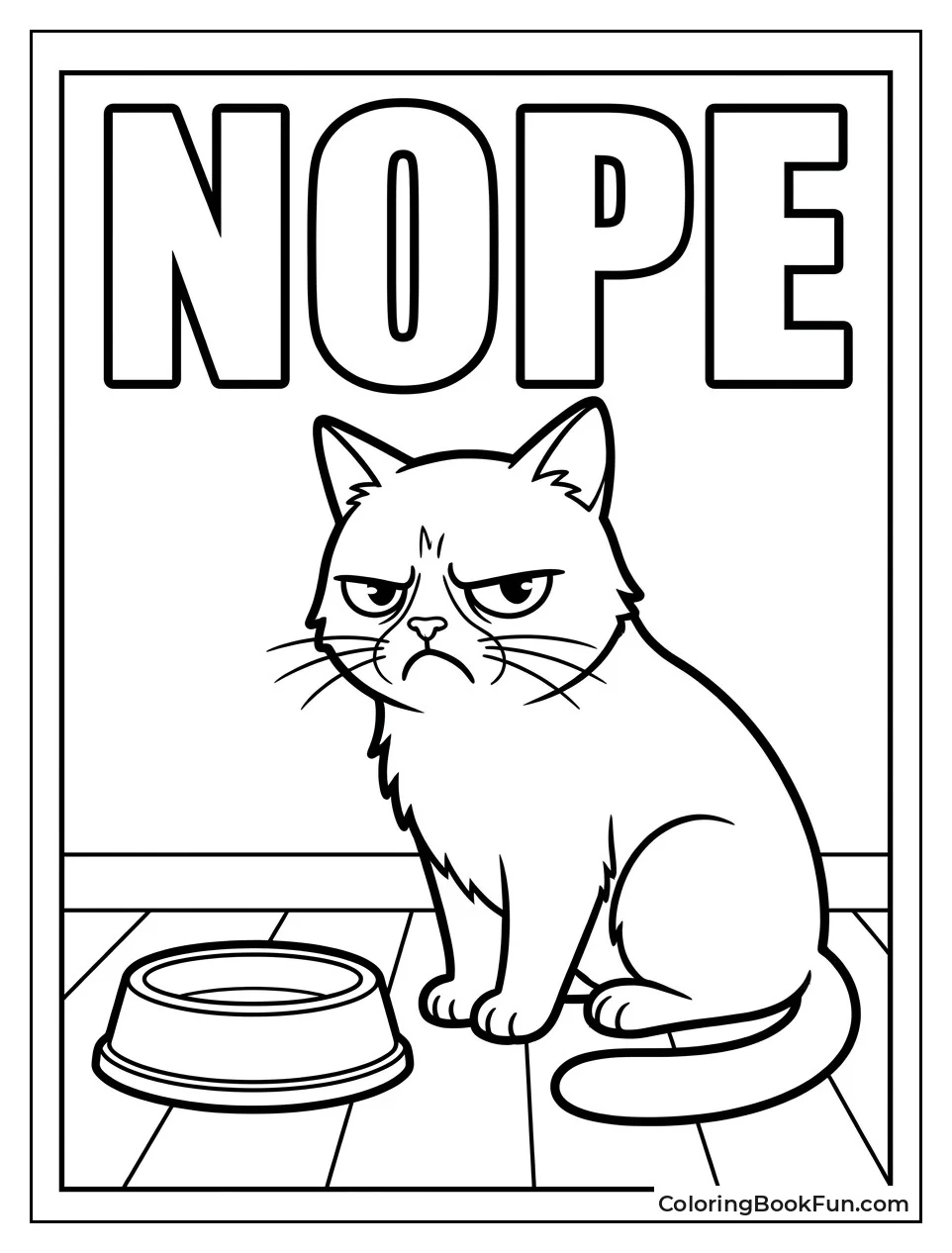 Grumpy Cat Next to Bowl
