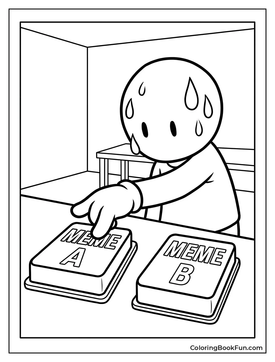 Person Choosing Between Two Buttons