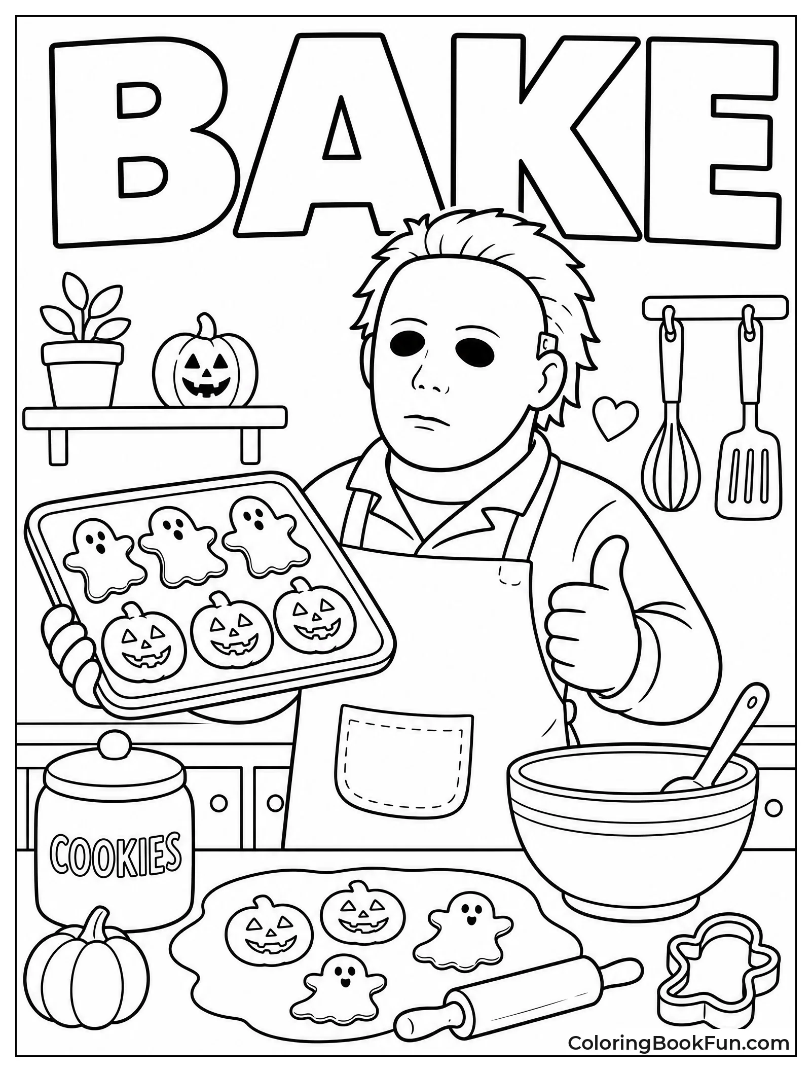 Michael Myers Bakes Cookies In Apron