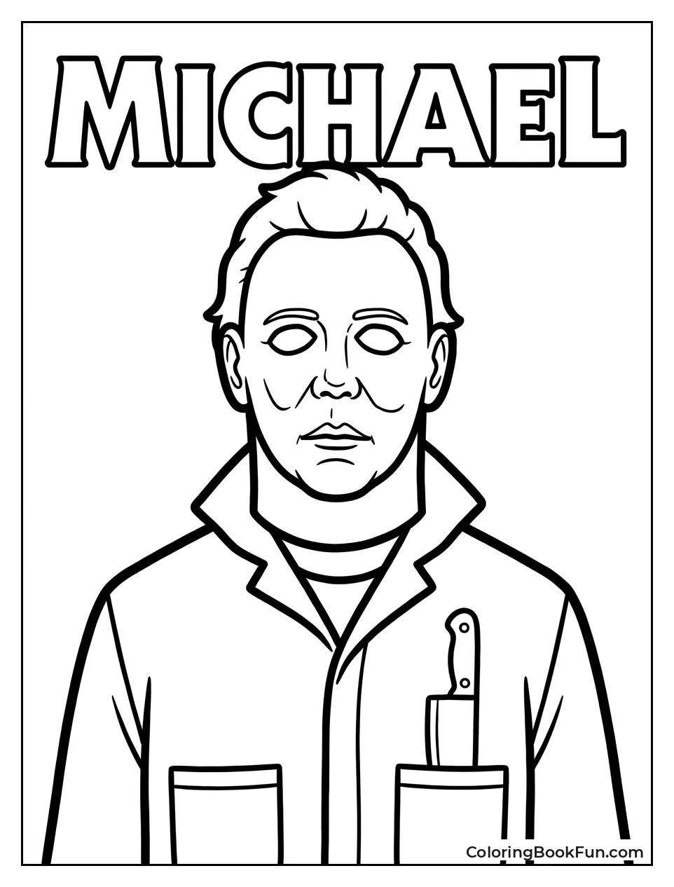 Michael Myers Stares Forward With Knife