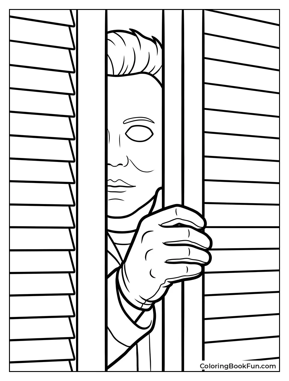 Michael Peeks Through Closet Door Slats