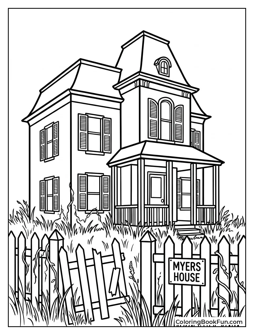 Spooky Myers House Sits Behind Old Fence