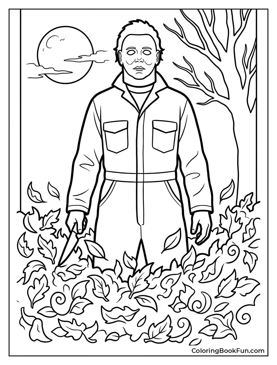 Michael Myers Stands In Colorful Fall Leaves