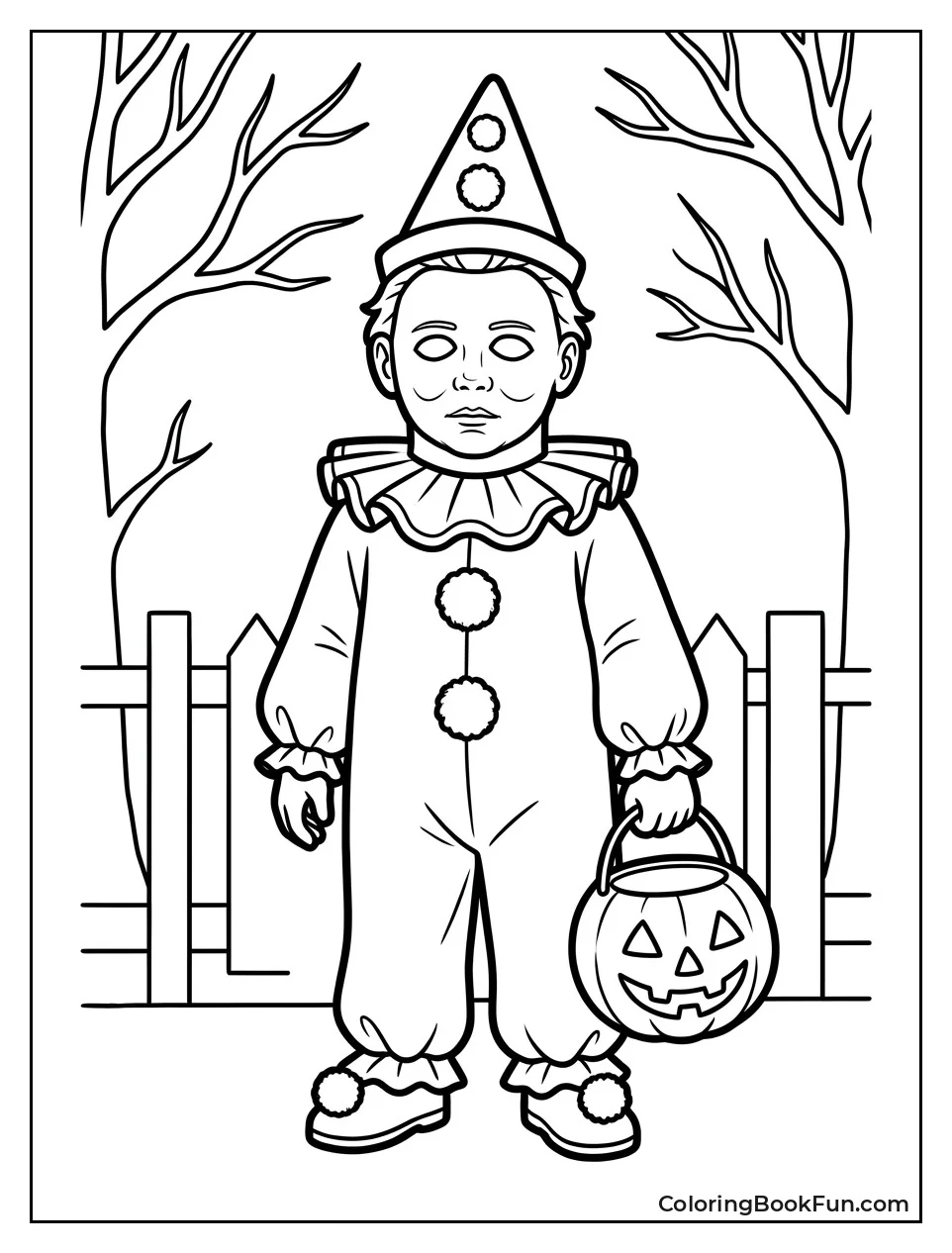 Young Michael Wears Clown Costume Happily