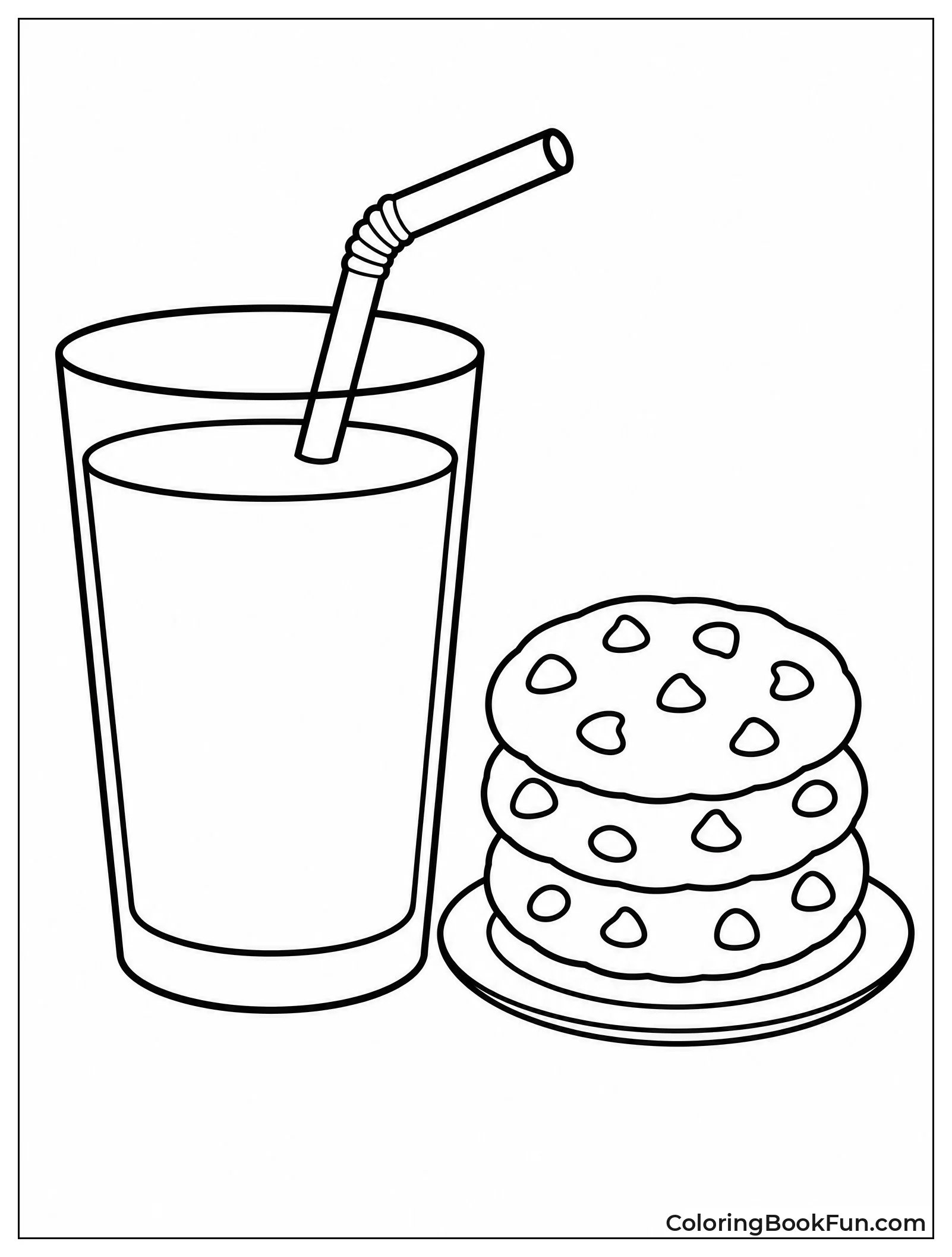 Glass of Milk with Cookies