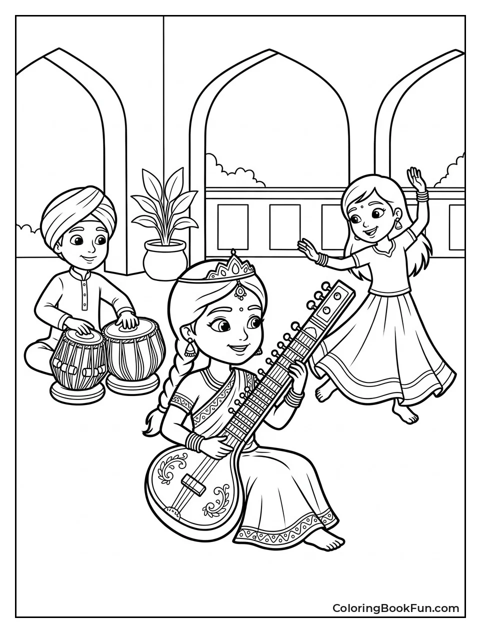 Mira Plays Sitar with Friends