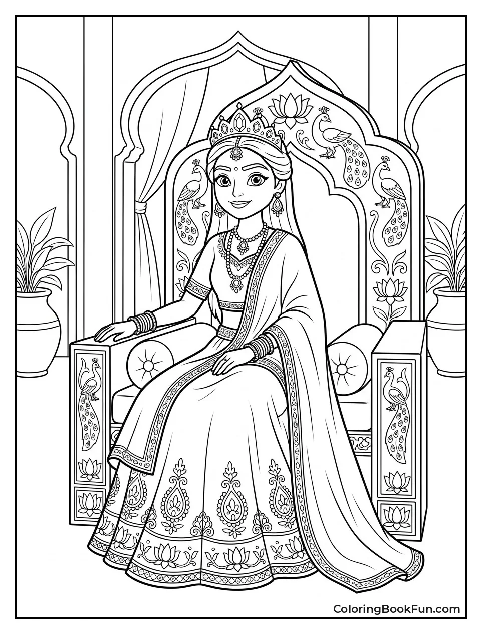 Queen Shanti Sits on Throne