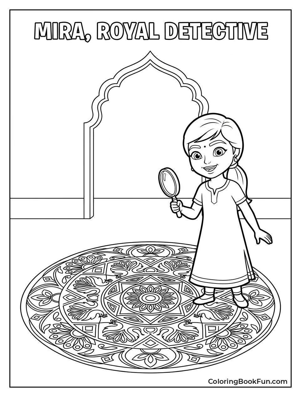 Kids Color Intricate Rangoli Pattern