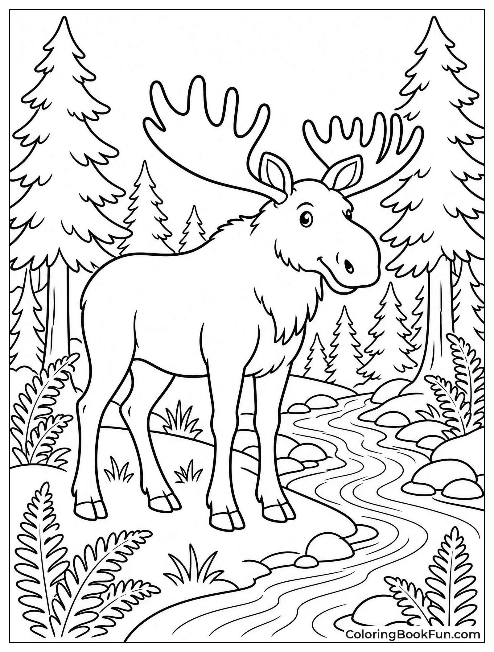 Moose in Forest Habitat