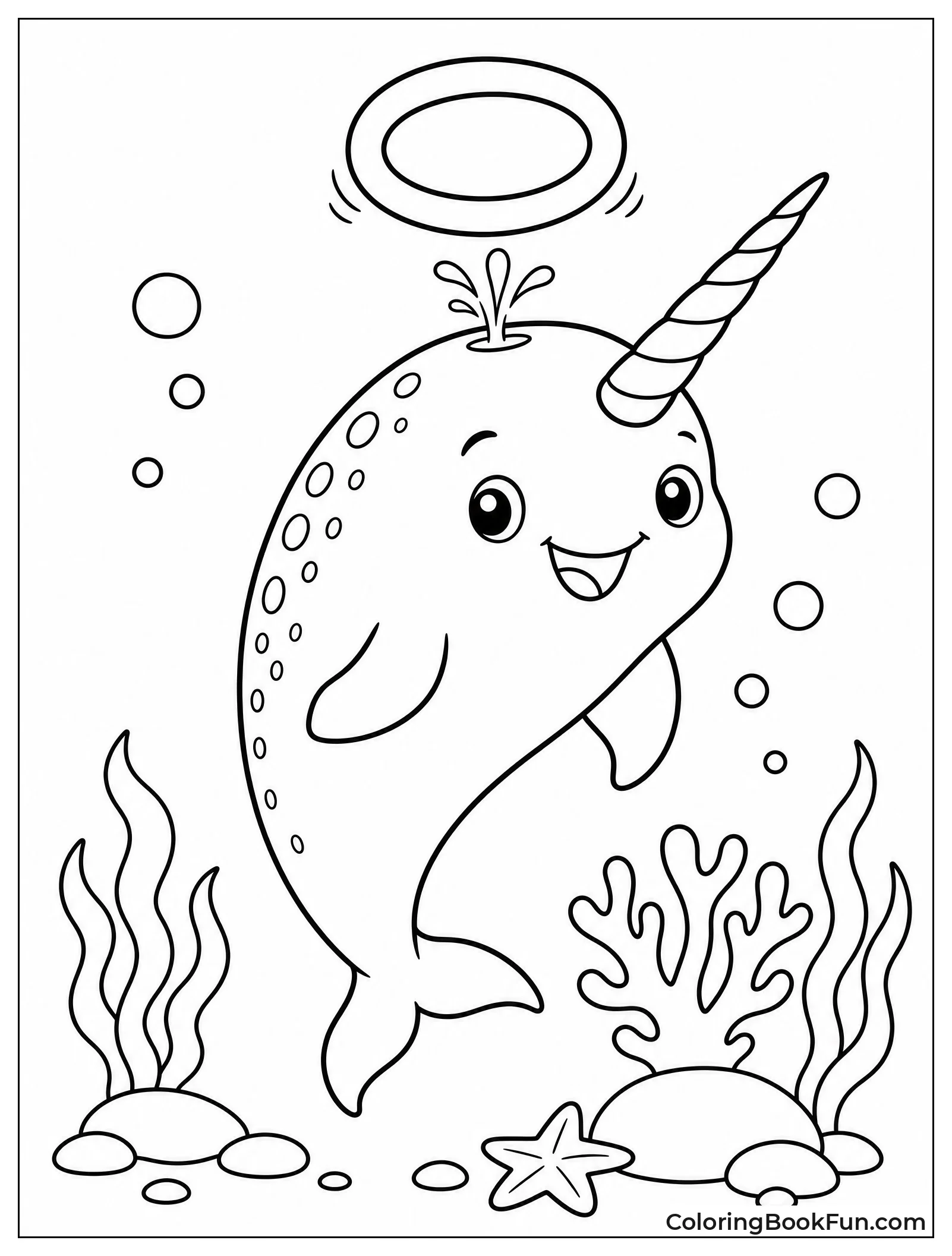 Narwhal Blowing Perfect Bubble Rings