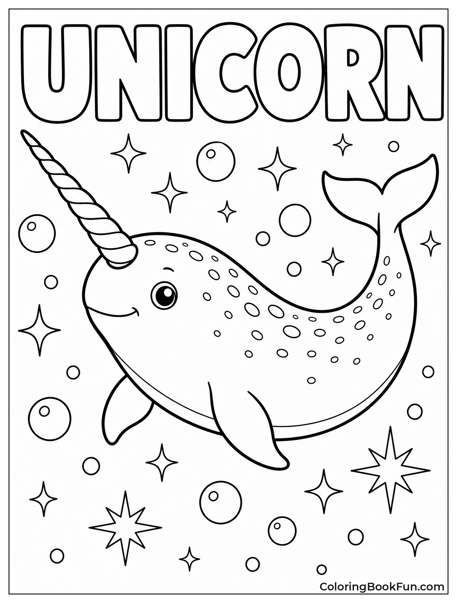 Magical Narwhal with Sparkles