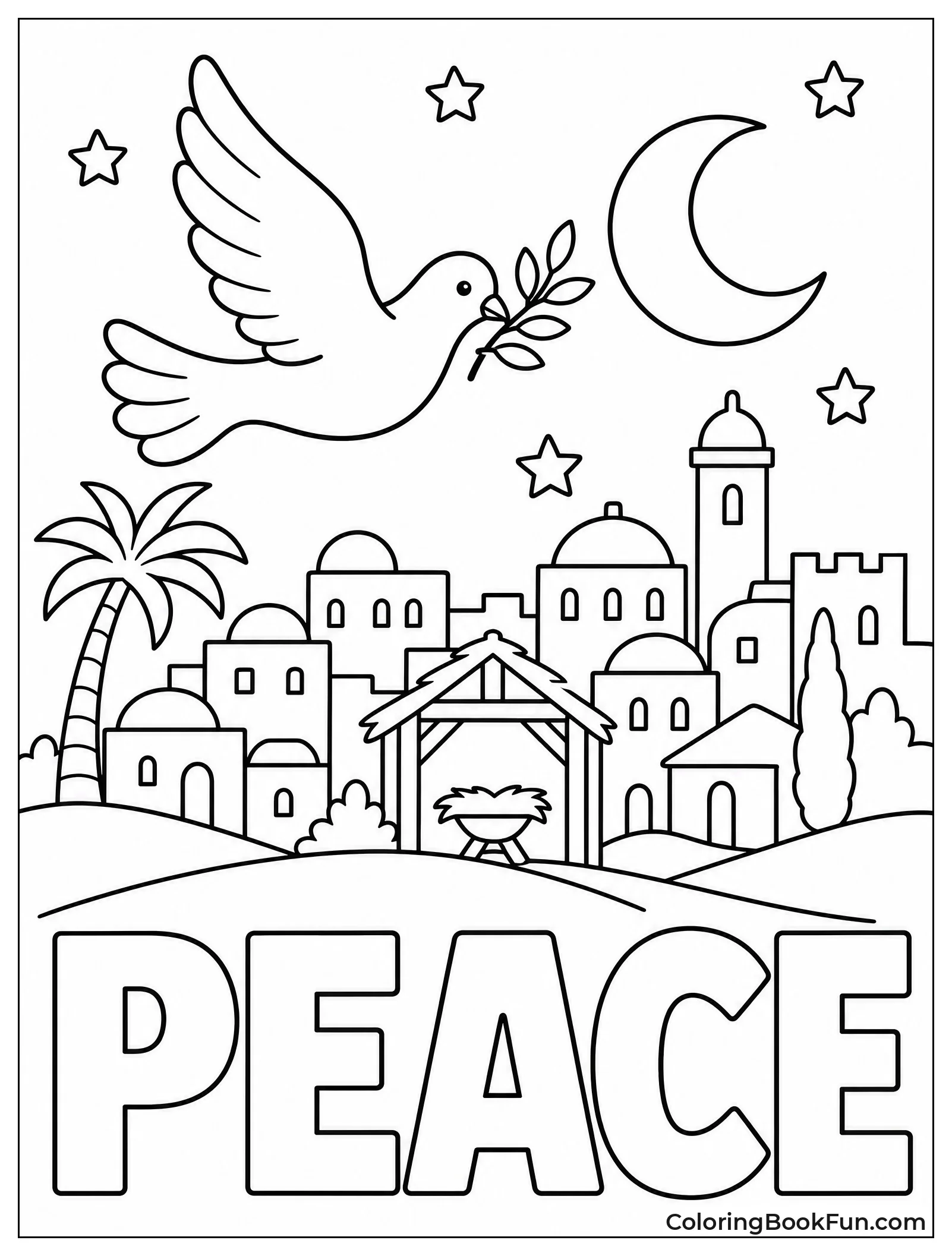 Peaceful Dove Over Bethlehem
