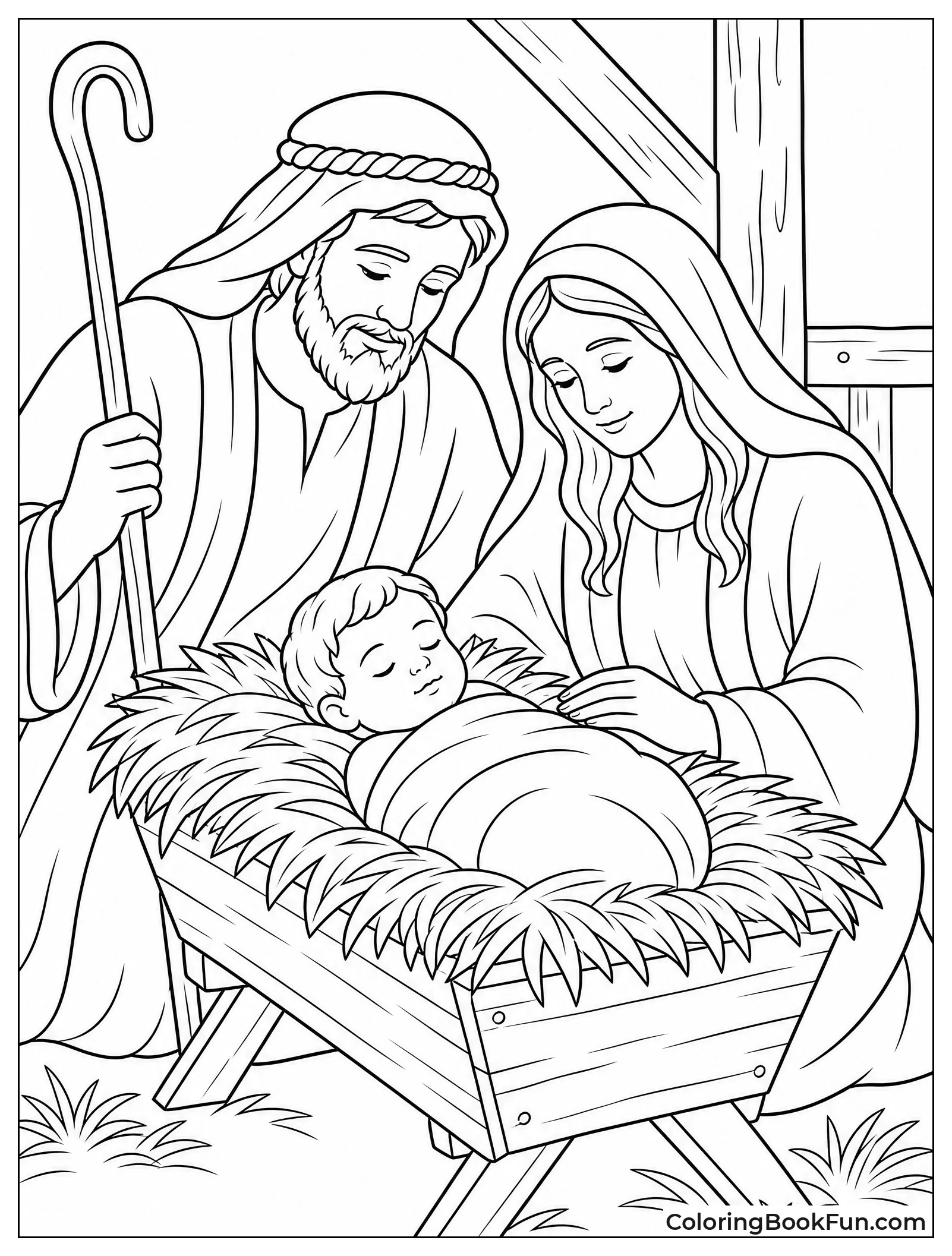 Realistic Holy Family Portrait