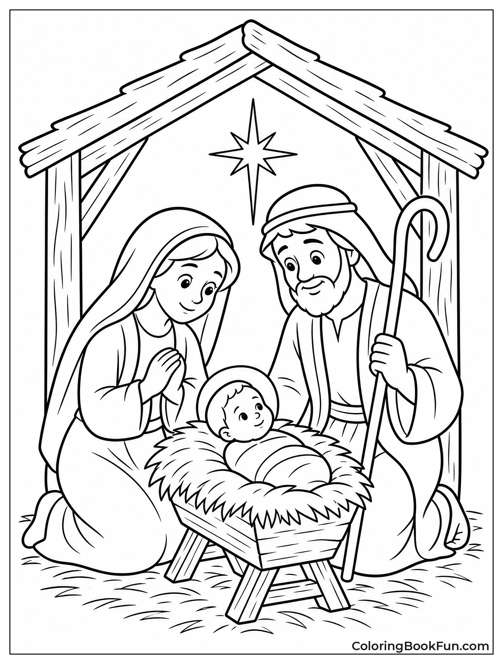 Holy Family Looking at Manger