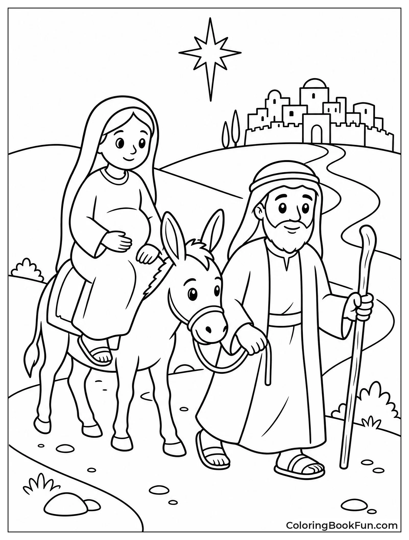 Mary and Joseph Traveling to Bethlehem