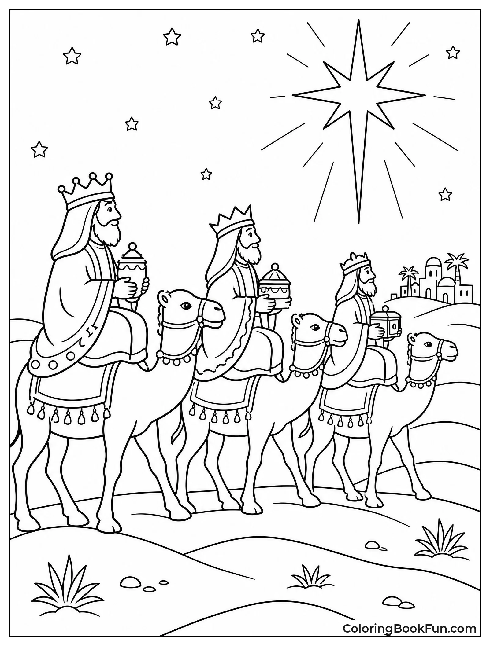 Wise Men Following Bright Star