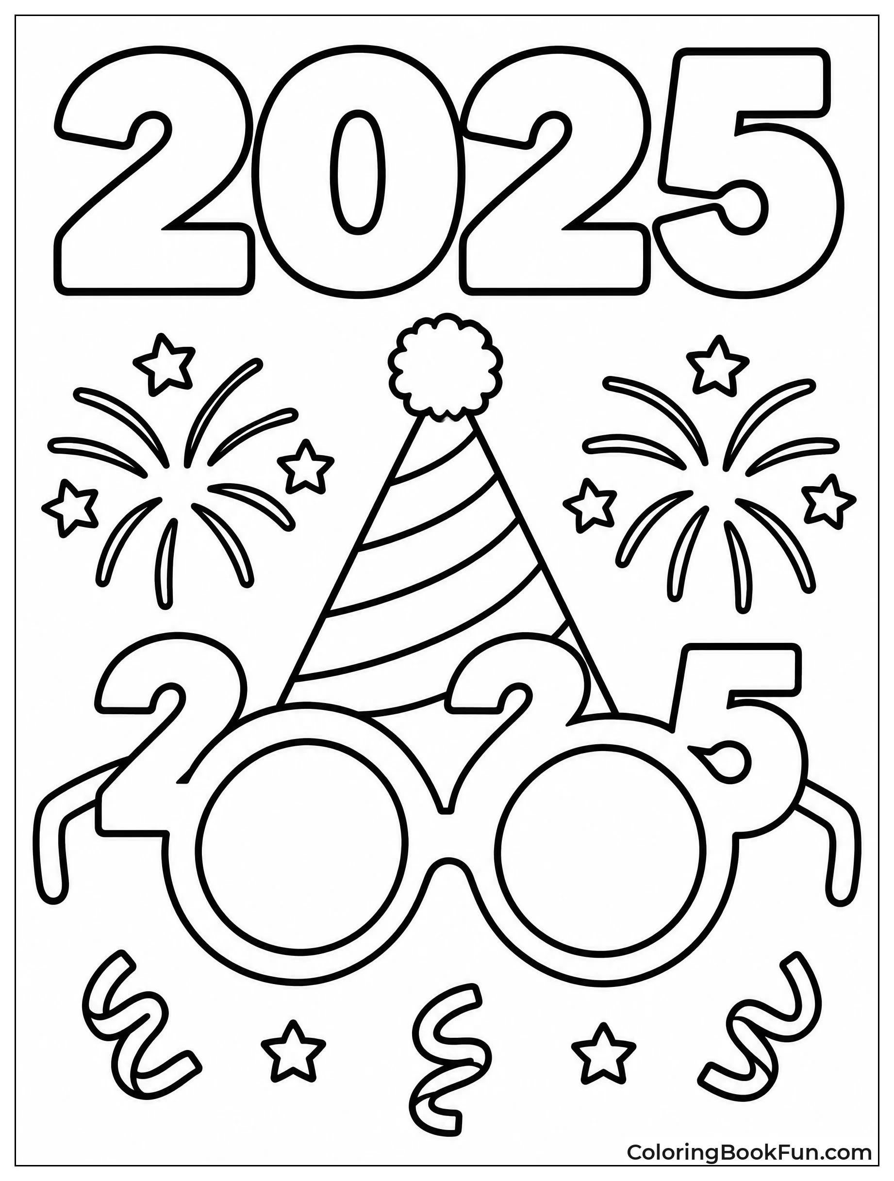 Silly Glasses Spelling Out the New Year