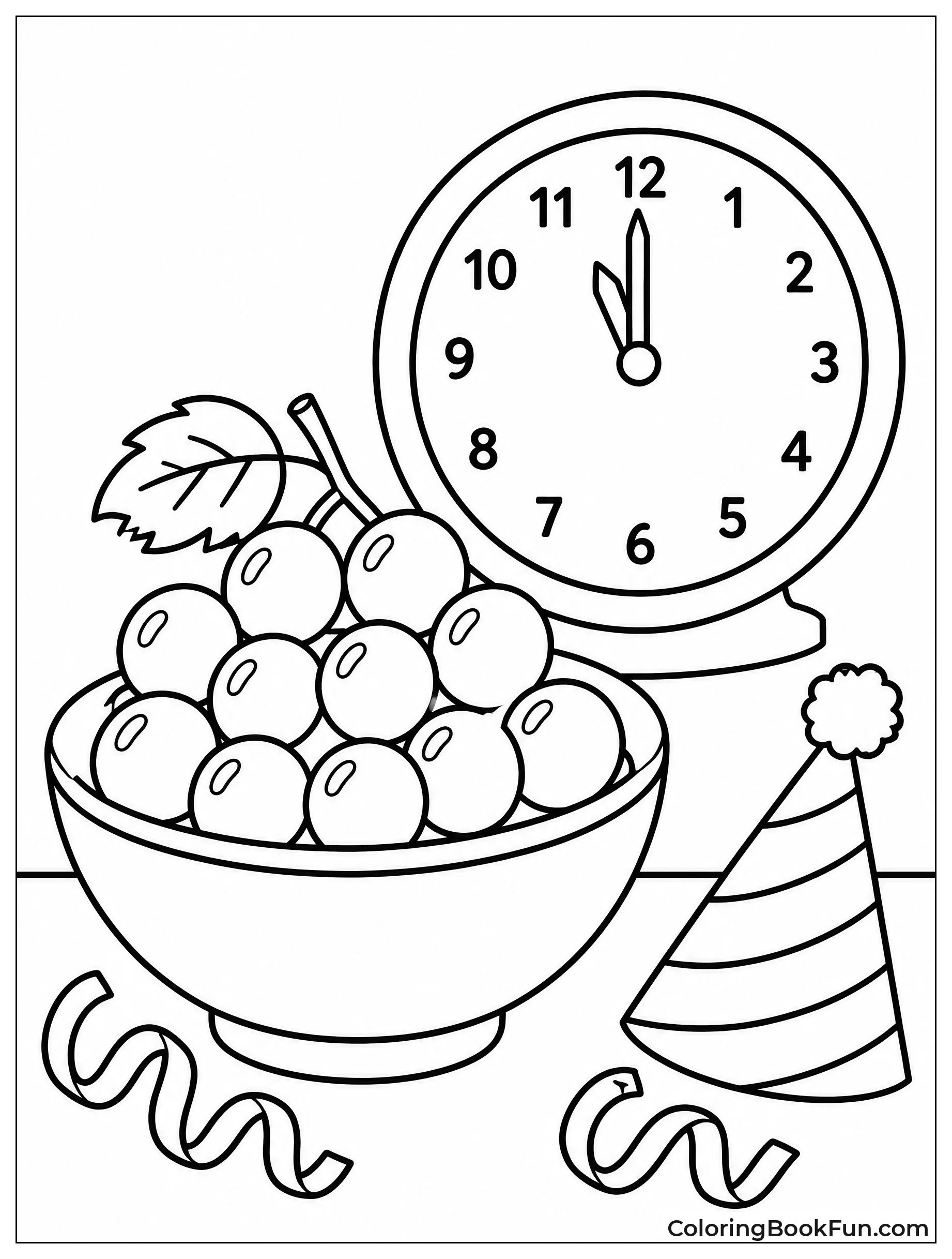 Bowl of Twelve Grapes at Midnight