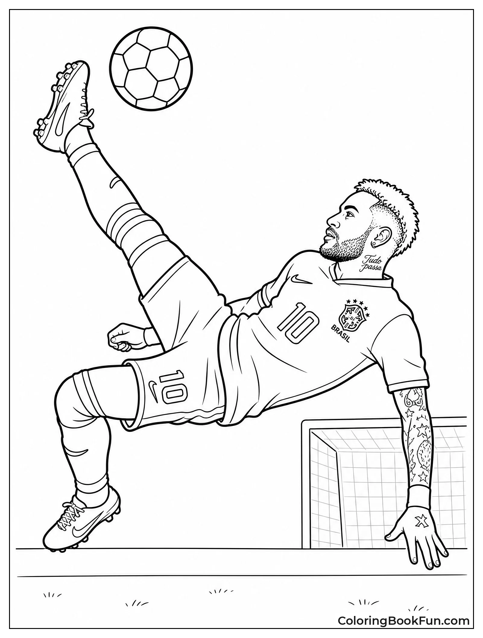 Neymar Performing Bicycle Kick in Air