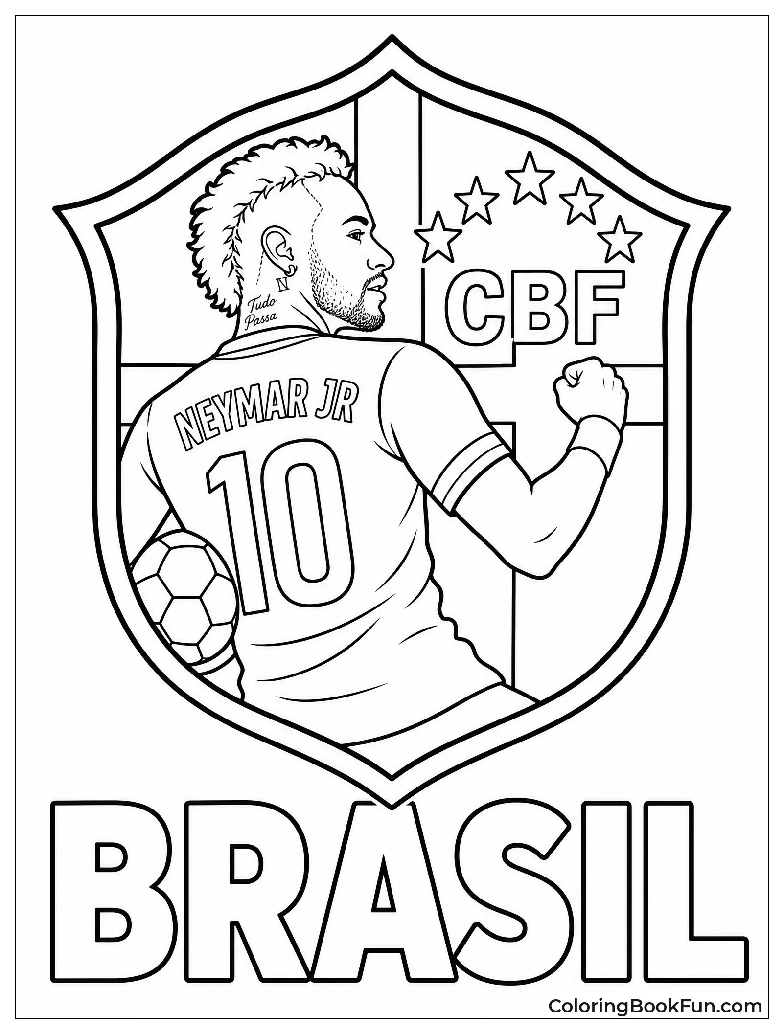 Brazil National Team Crest with Neymar