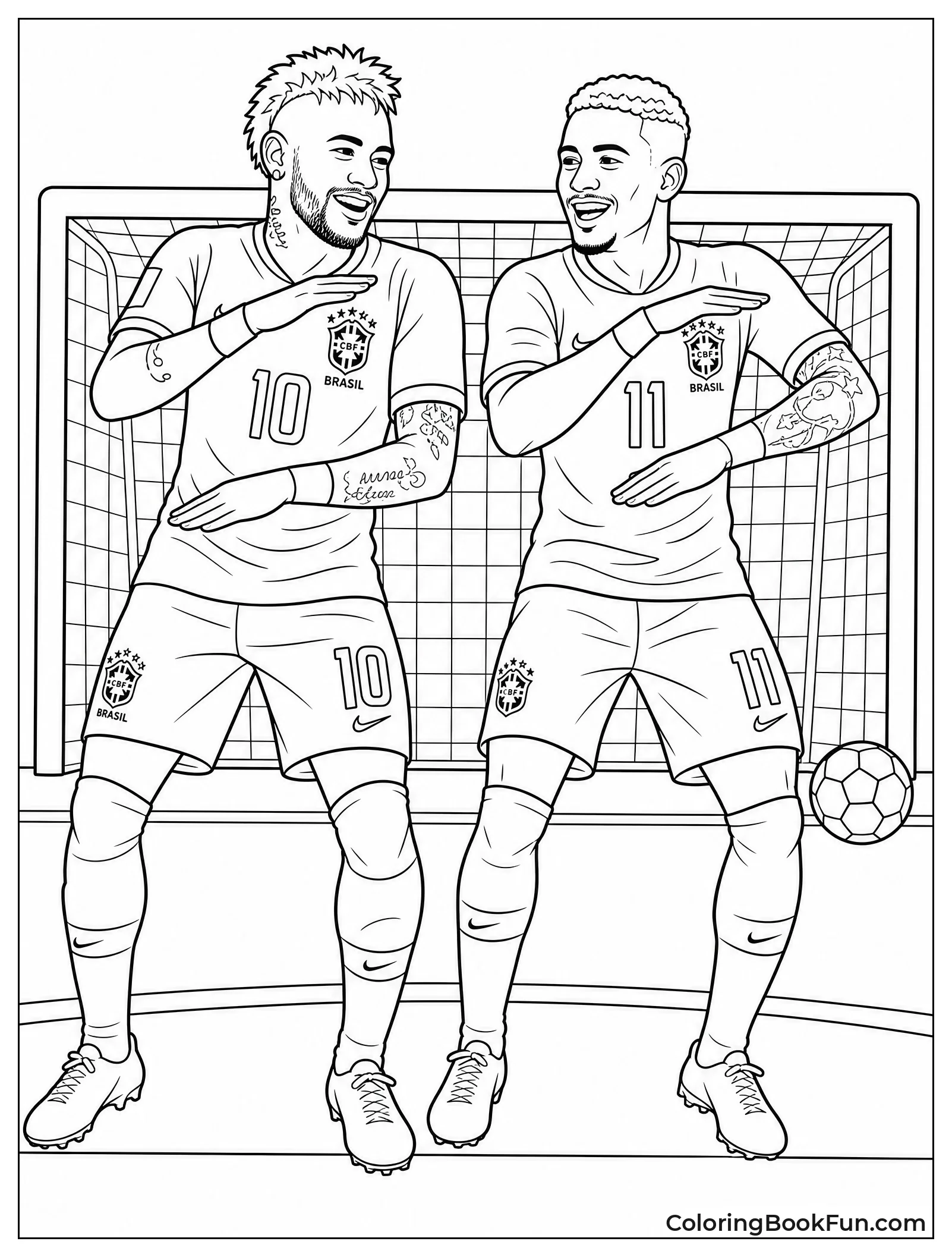 Neymar Dancing with Teammate After Goal