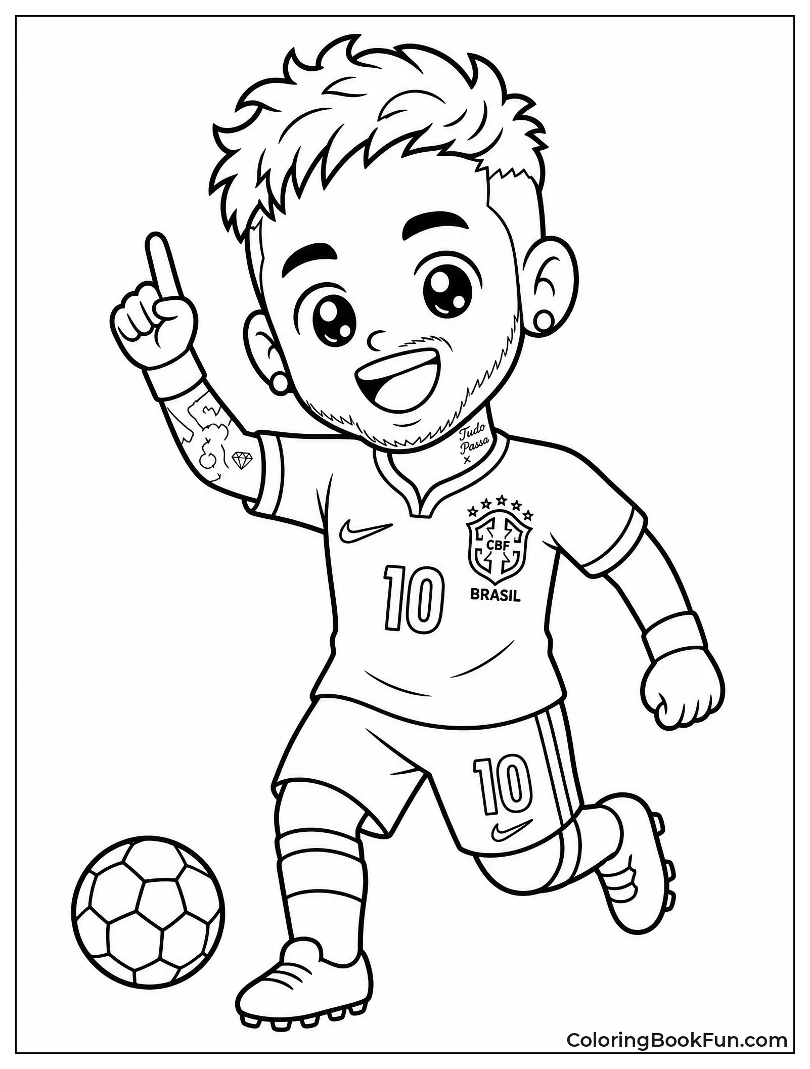 Kawaii Neymar Holding Tiny Soccer Ball