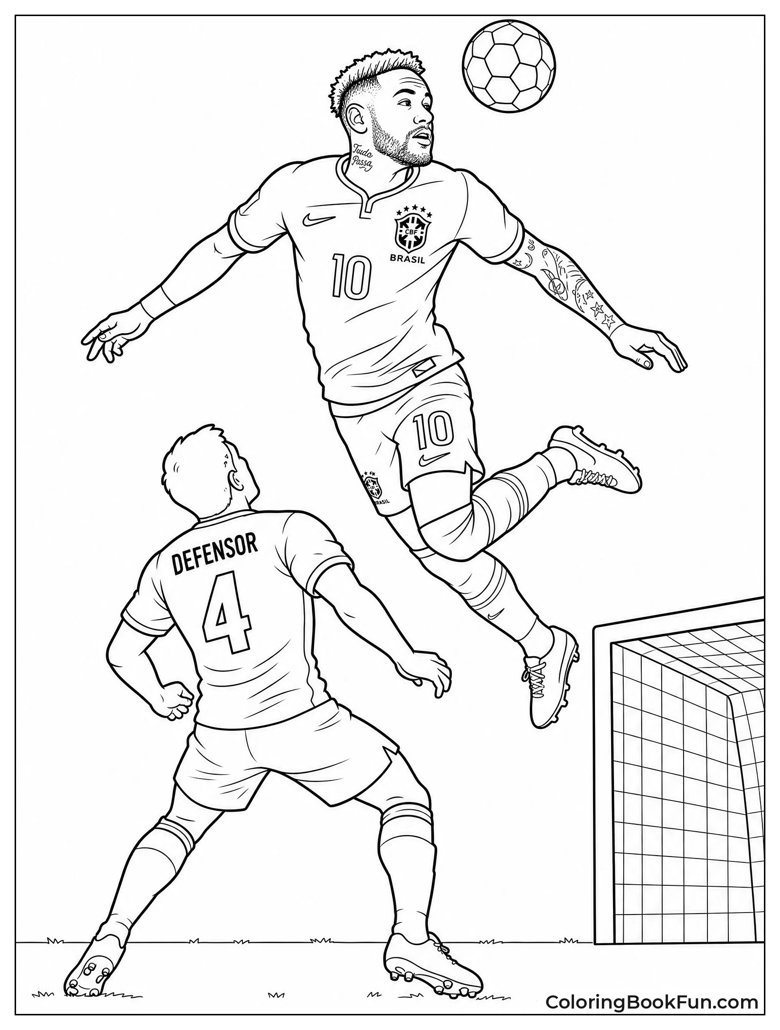 Neymar Jumping High for Header