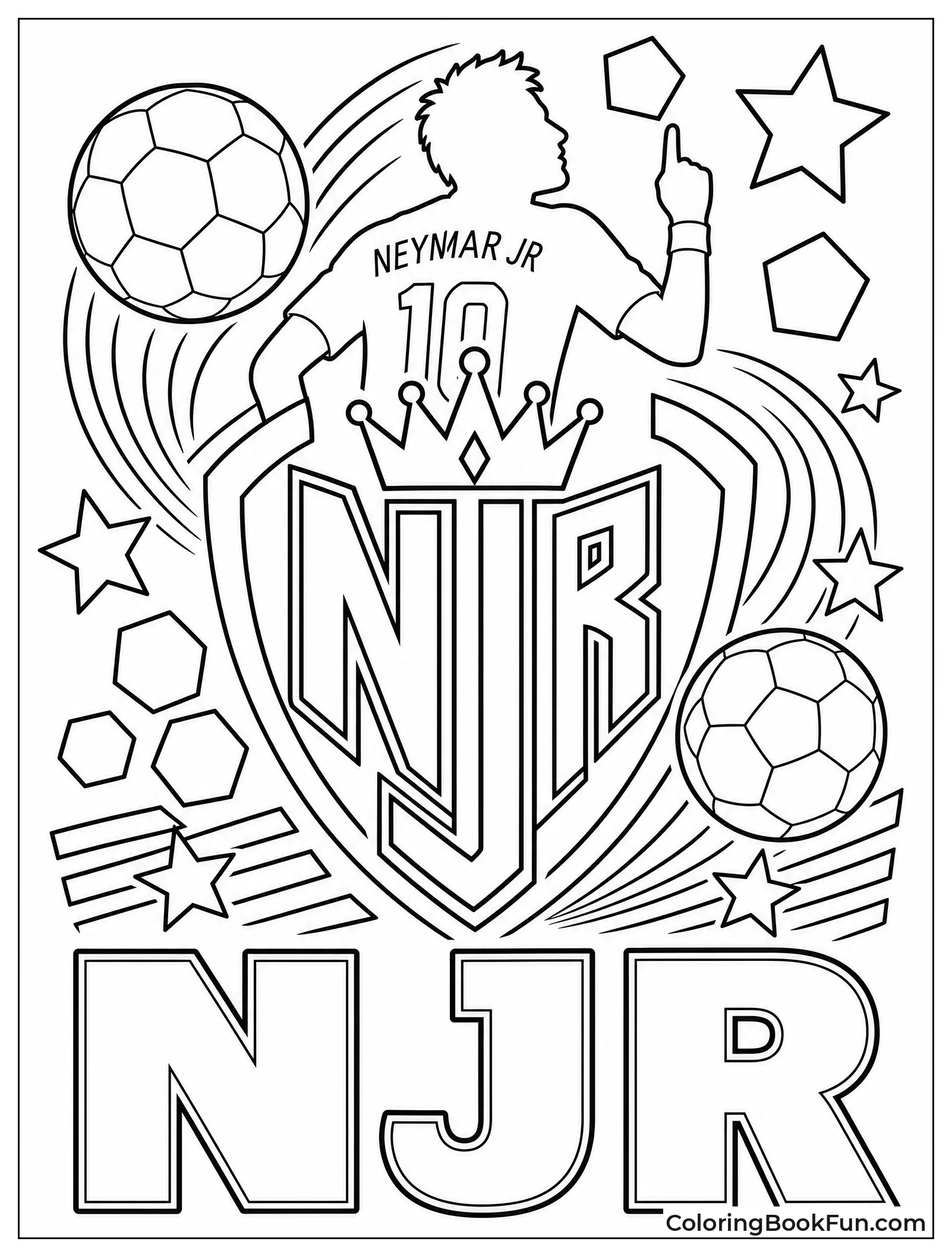 Neymar NJR Logo with Patterns