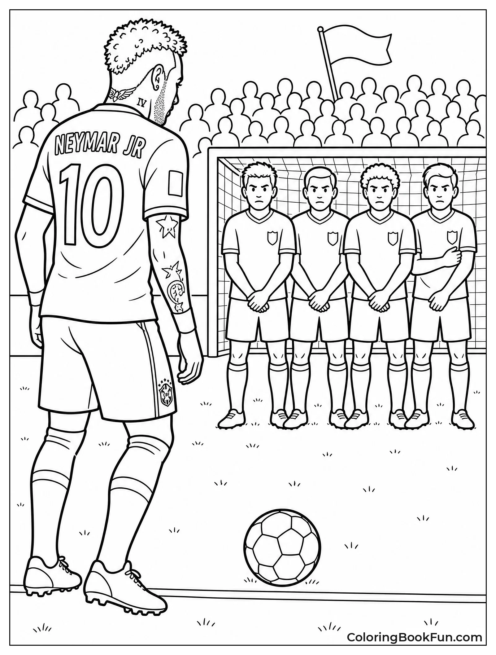 Neymar Preparing for Free Kick