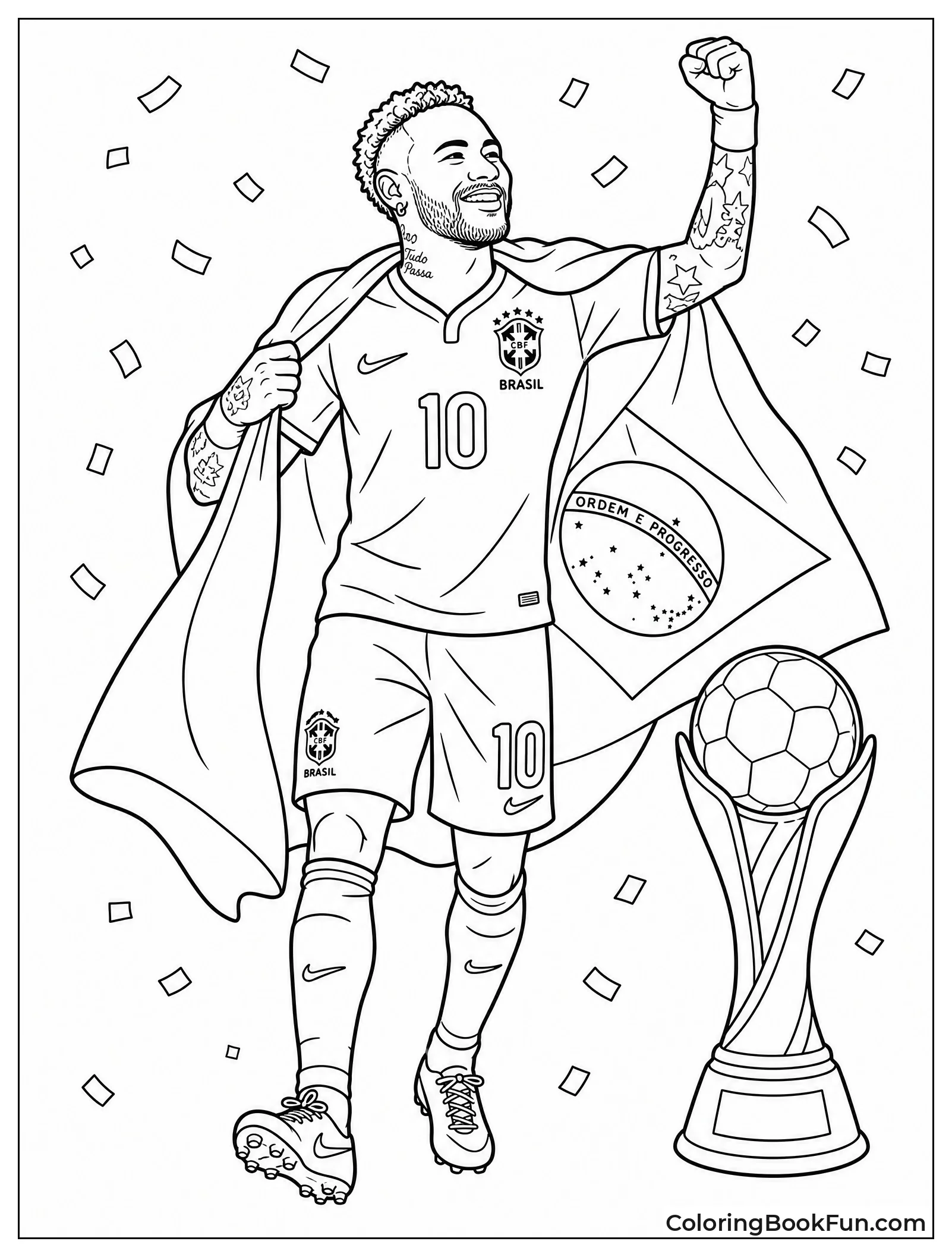 Neymar Wrapped in Brazilian Flag