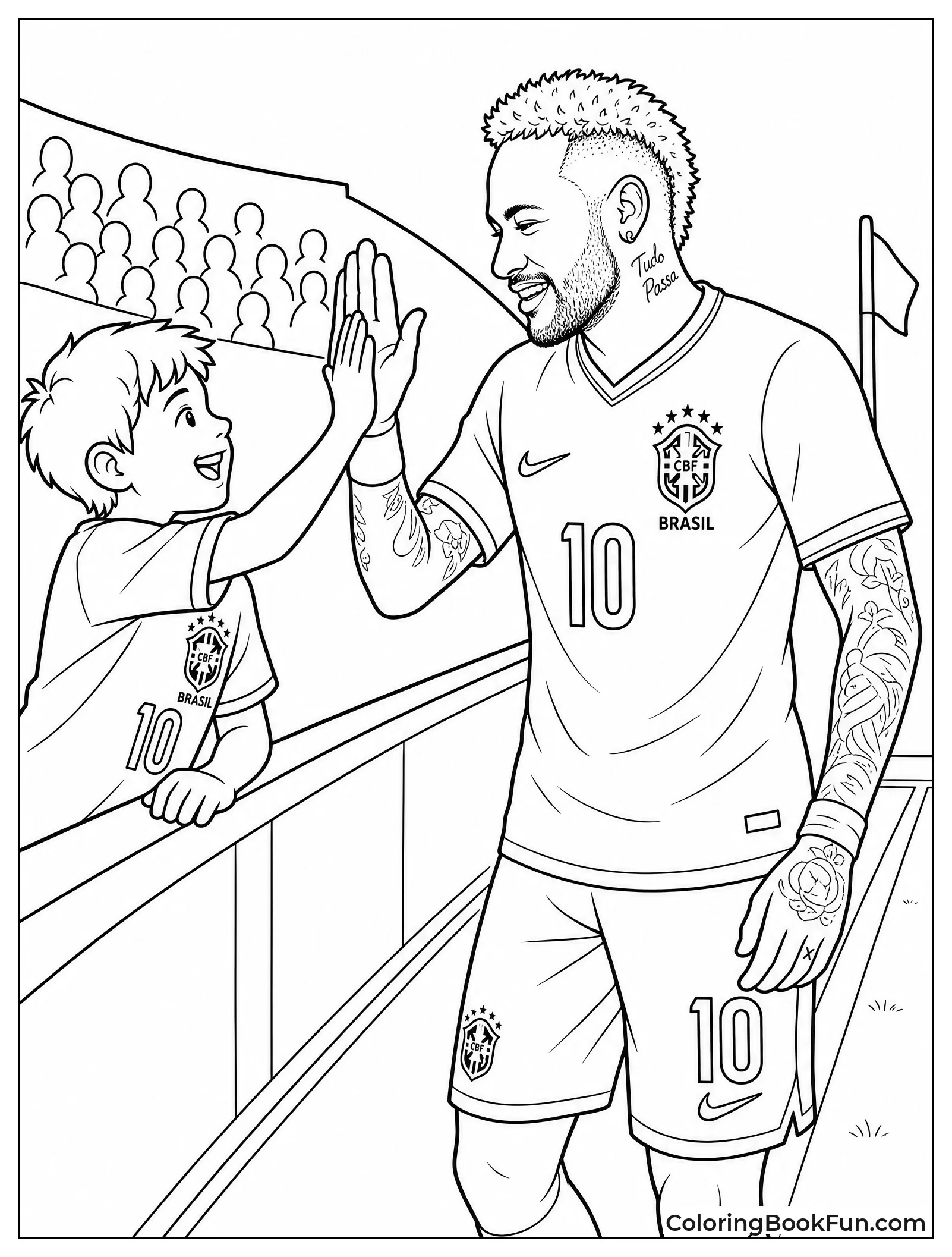 Neymar High Fiving Young Fan