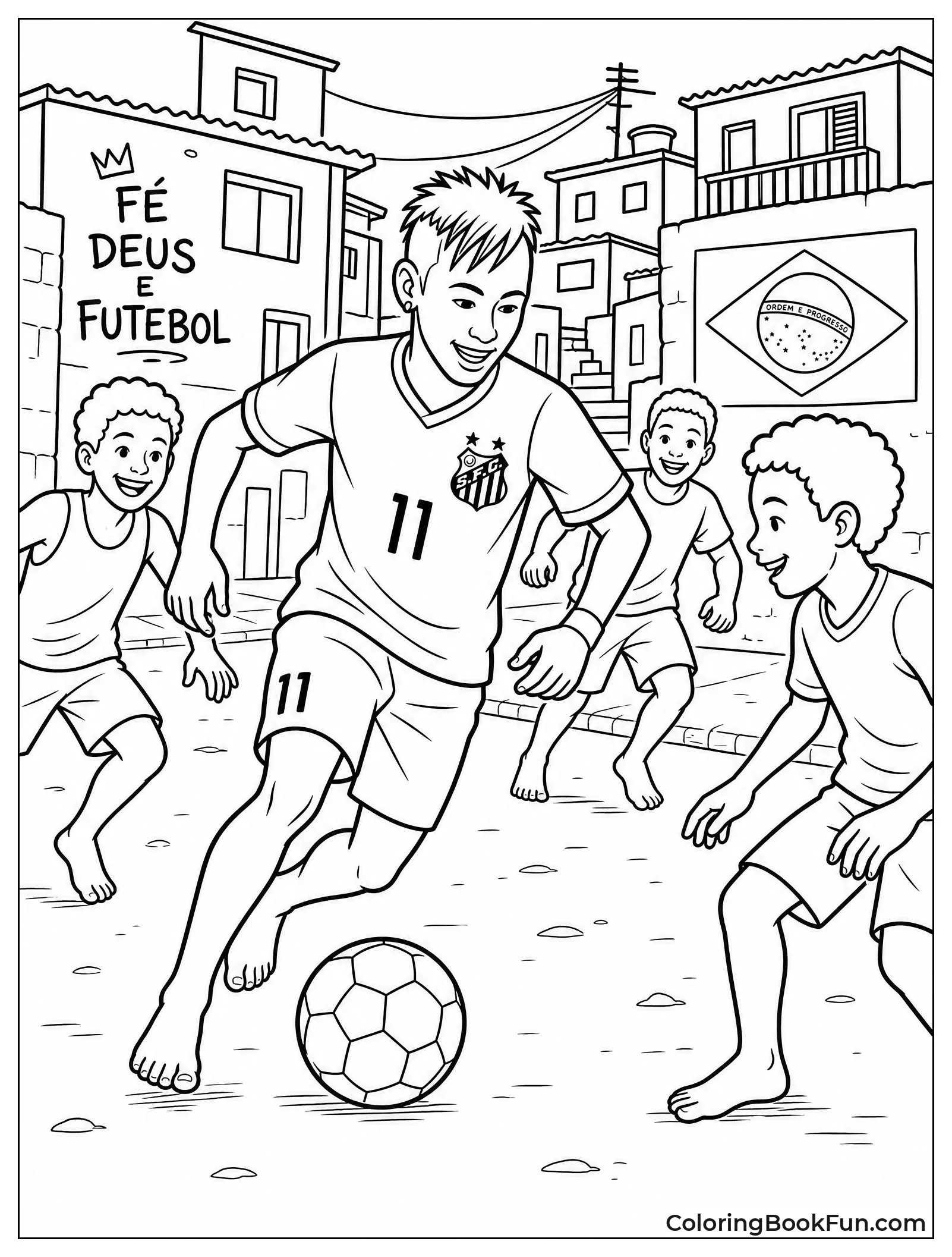 Kids Playing Street Soccer in Brazil