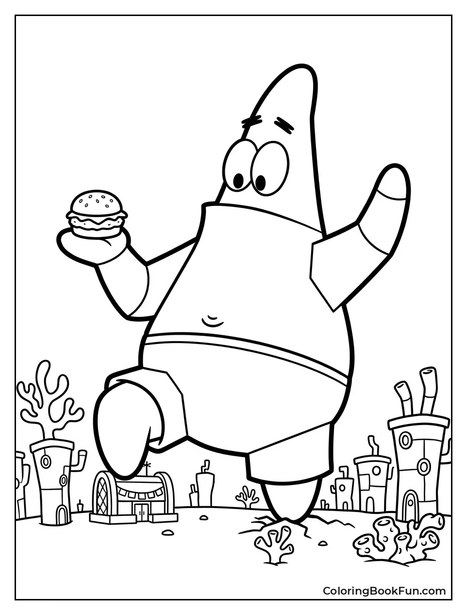 Giant Patrick Stomping Around