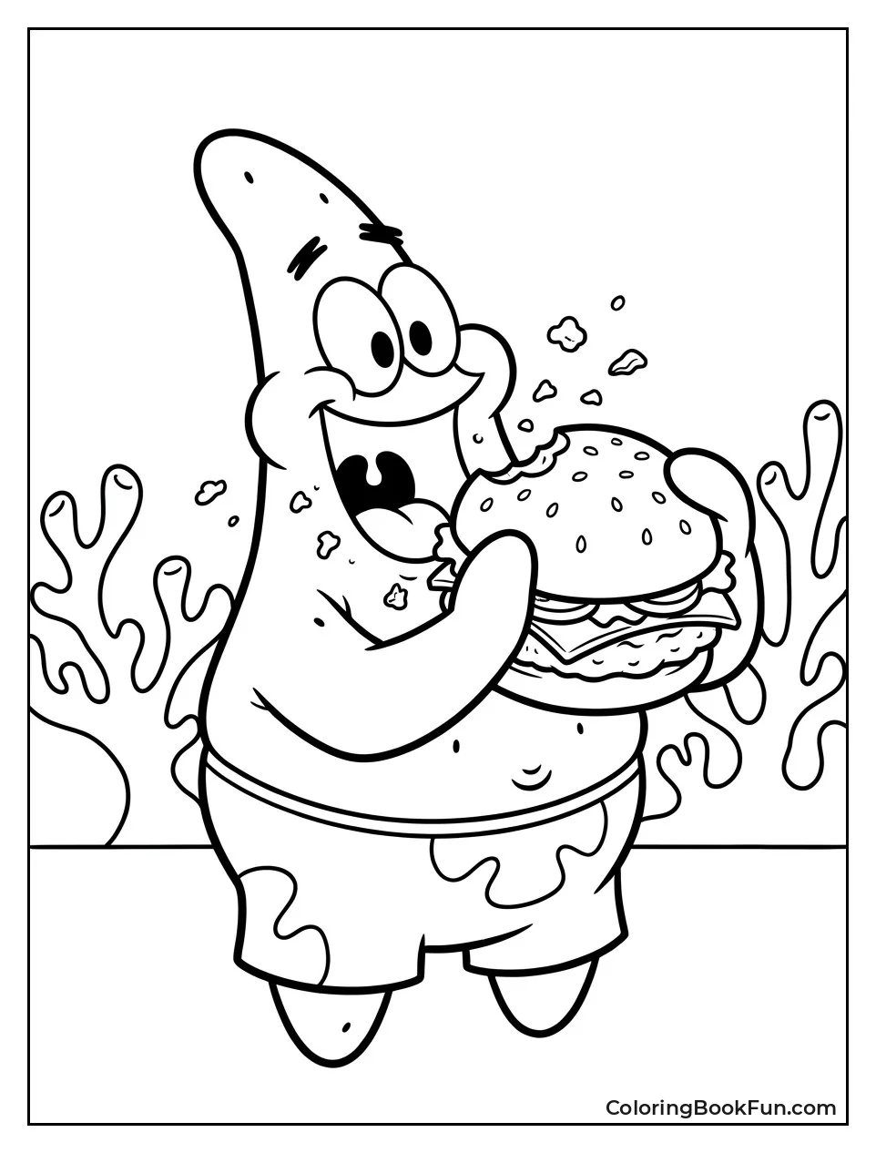 Patrick Eating Giant Krabby Patty