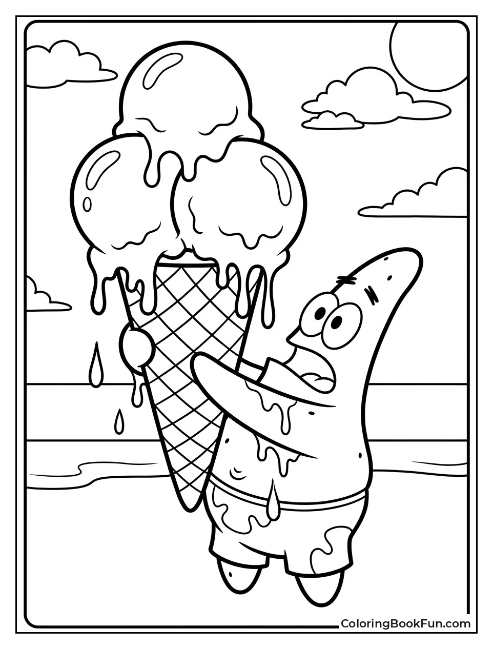 Patrick Balancing Three Ice Cream Scoops