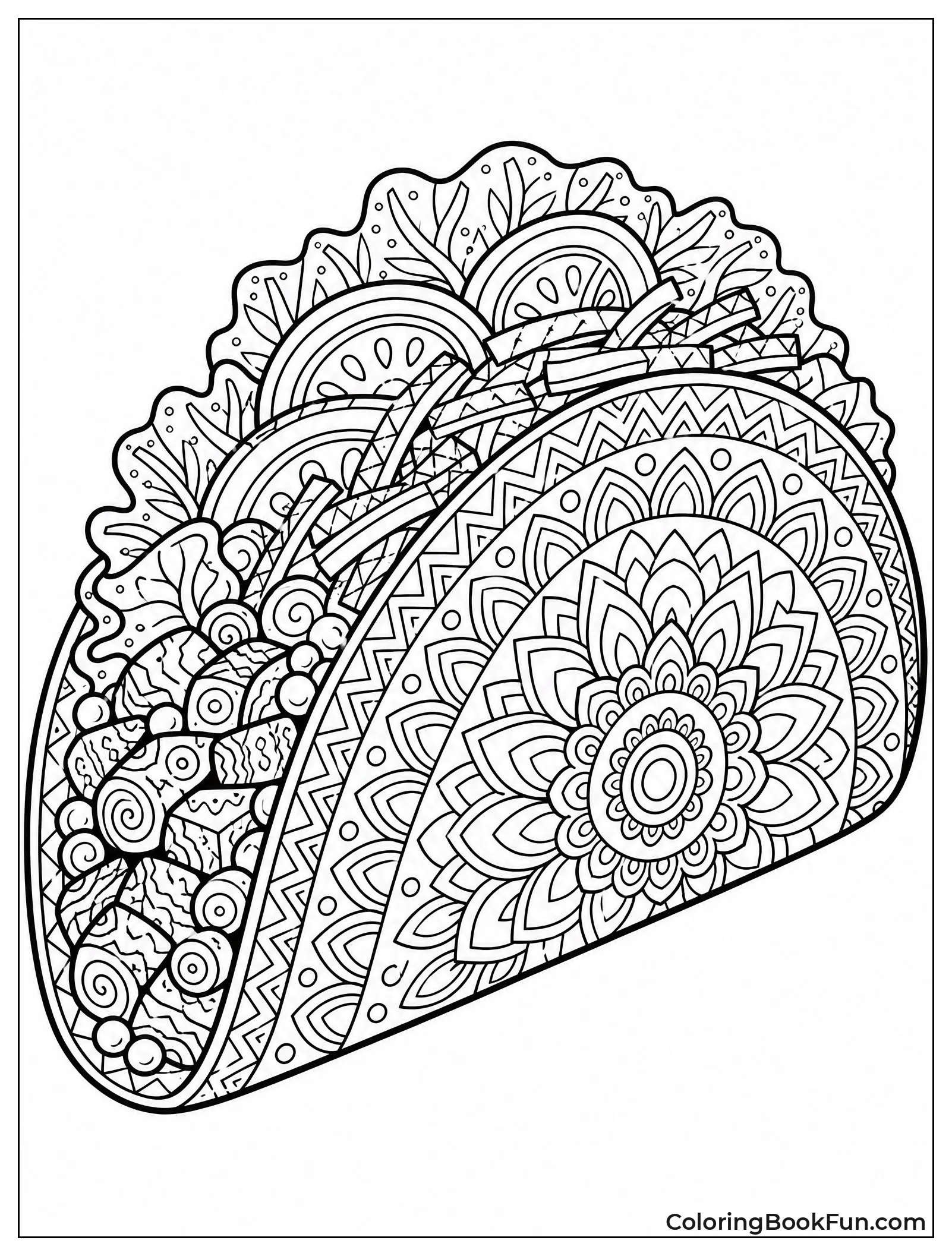 Intricate Patterns Filling a Taco
