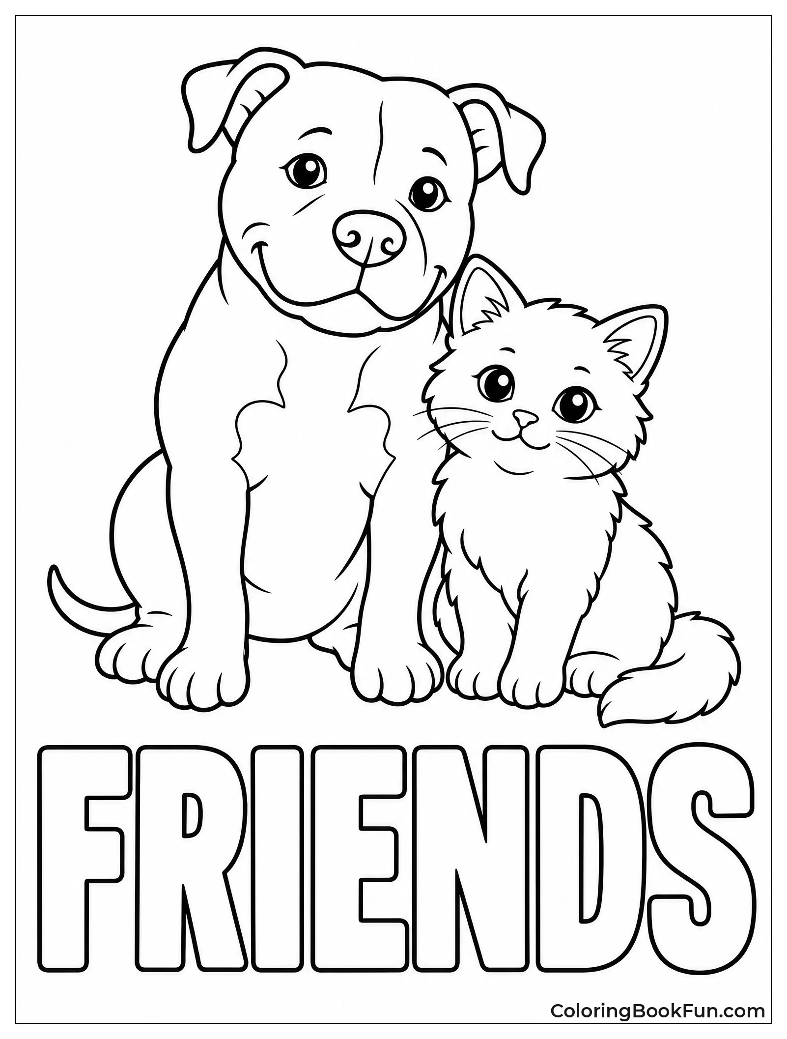 Pitbull and Kitten Being Friends