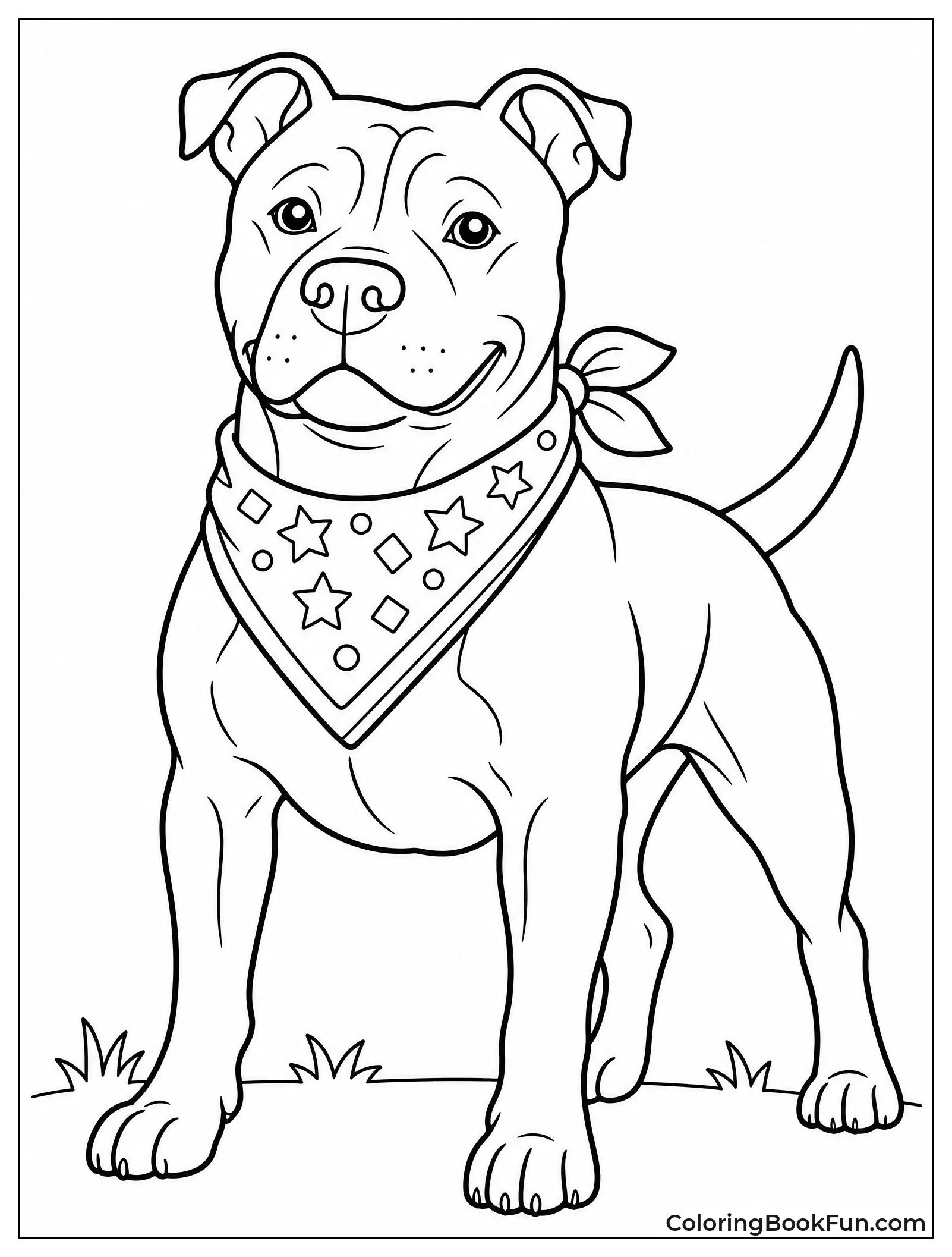 Cool Pitbull Wearing Bandana