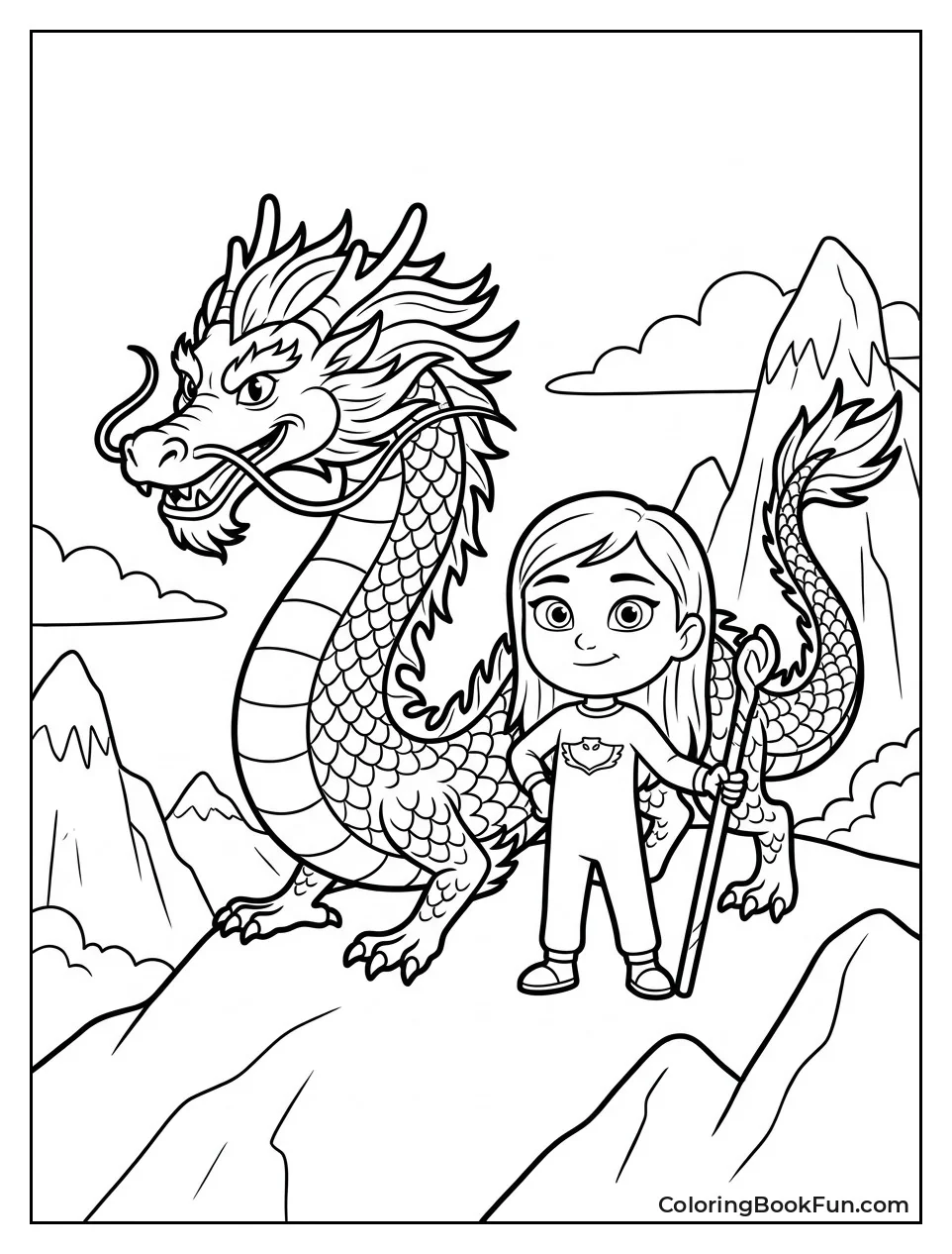 An Yu Stands beside Dragon in Mountain
