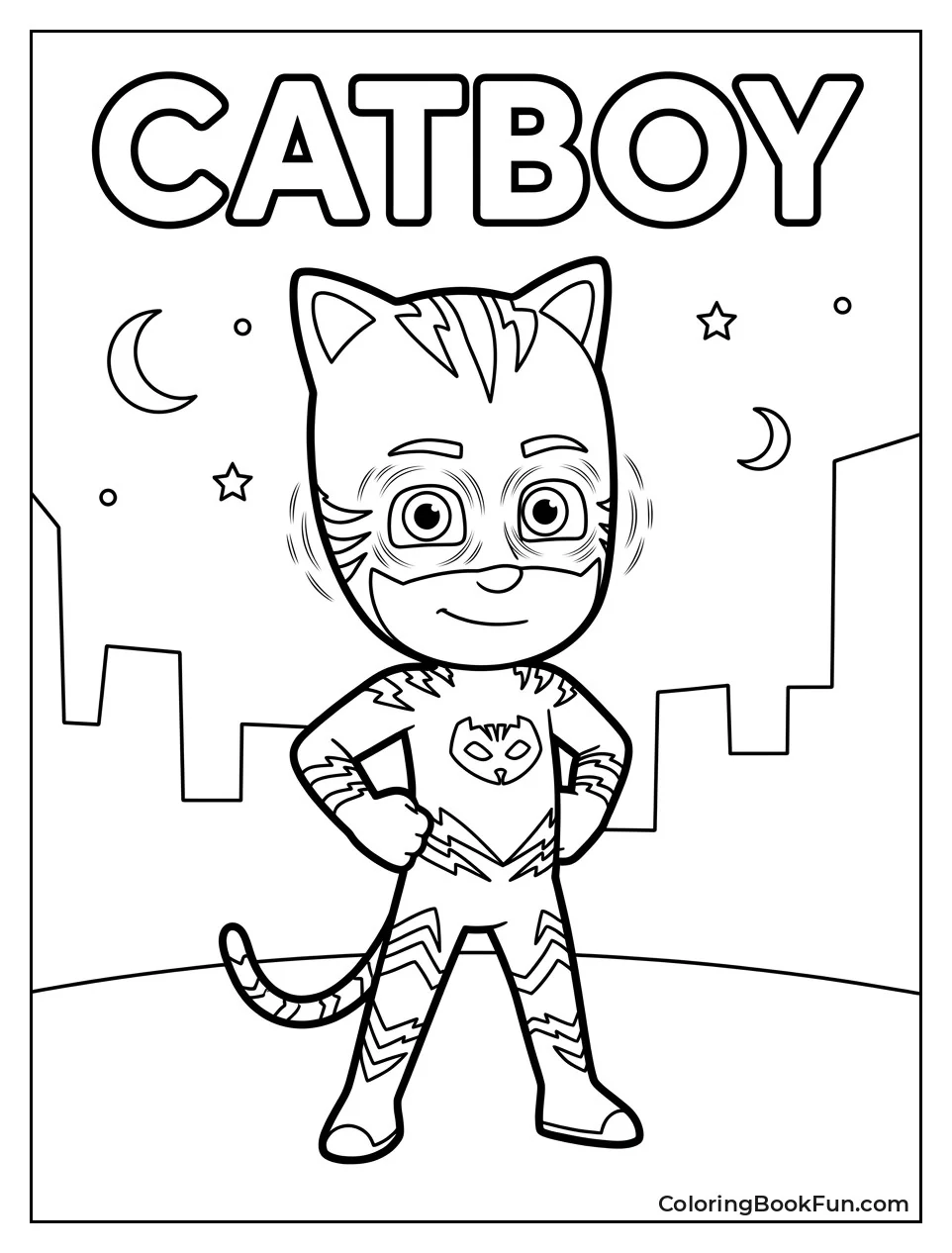 Catboy Stands in Heroic Blue Pose