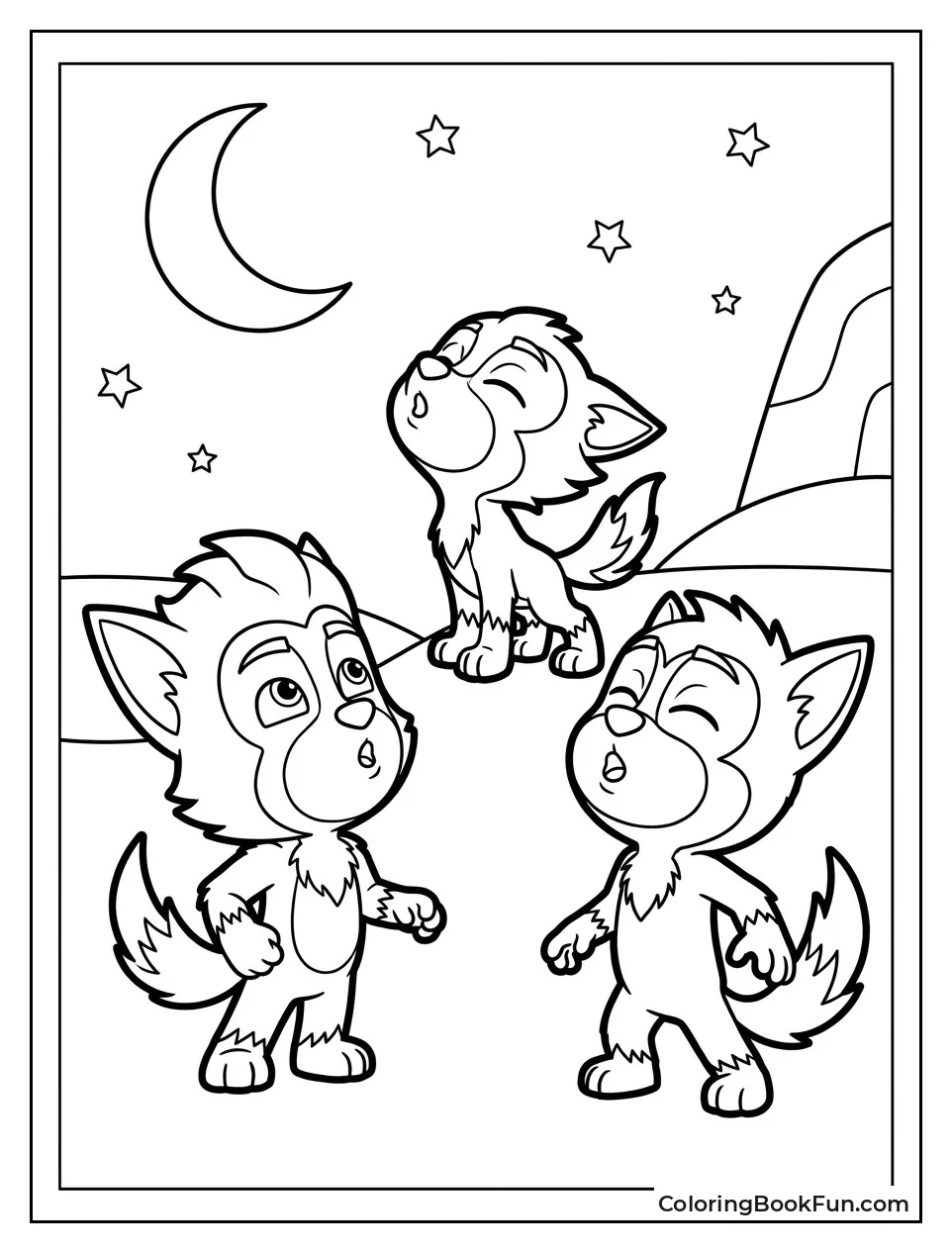 Wolfy Kids Howl at the Moon