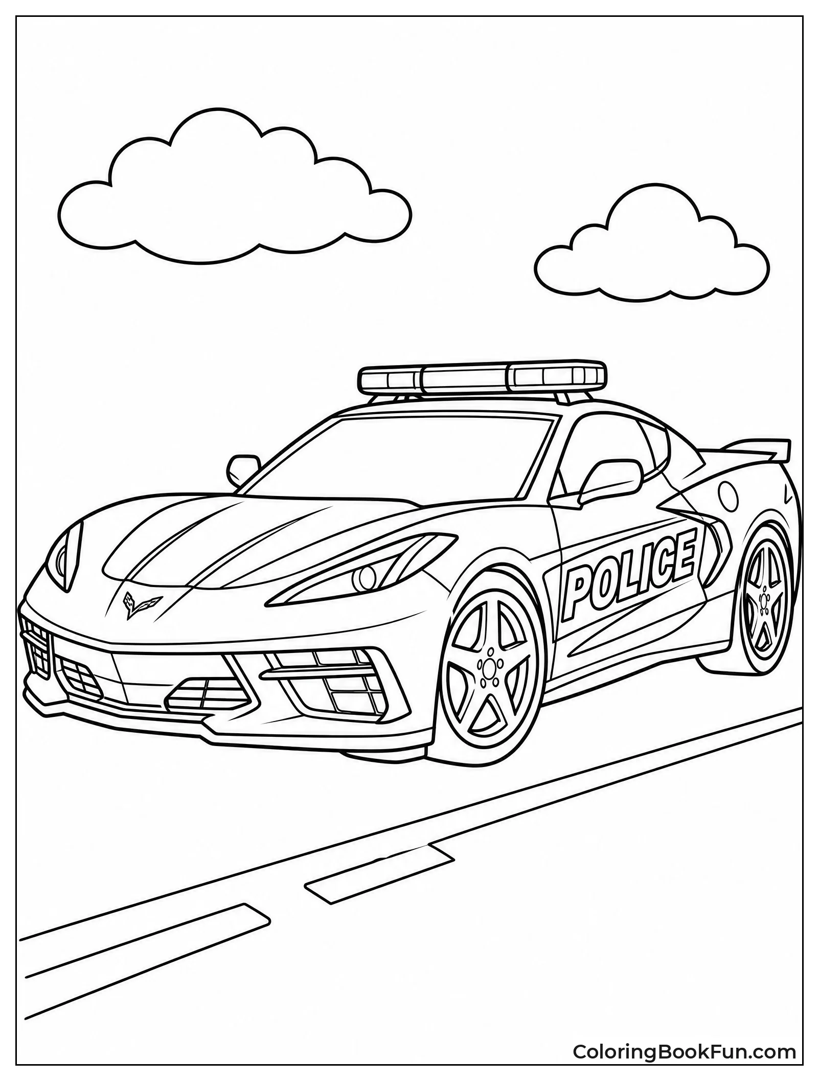 Police Interceptor Corvette with Lights