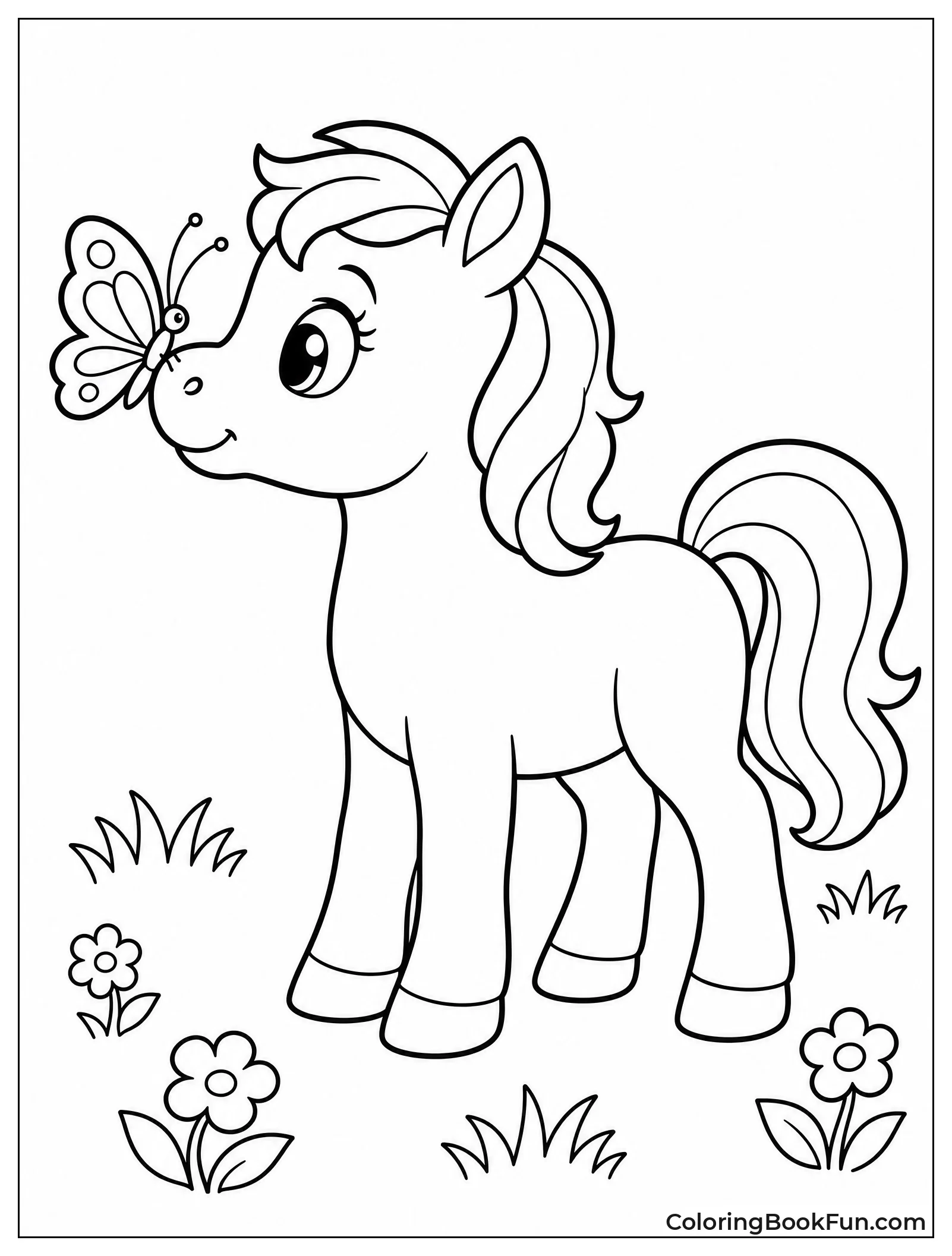 Pony Sniffing Butterfly on Nose