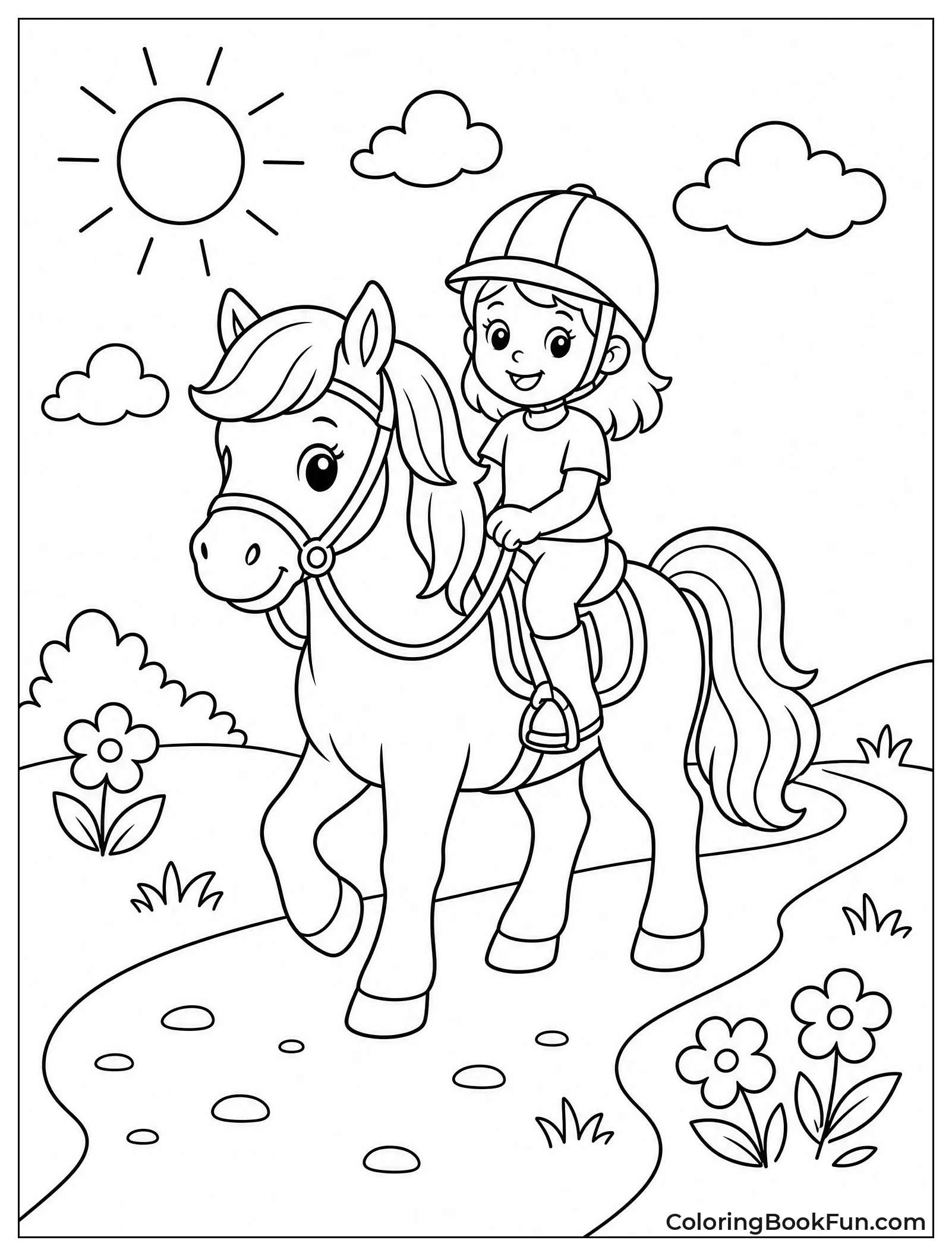Pony Carrying Girl Rider