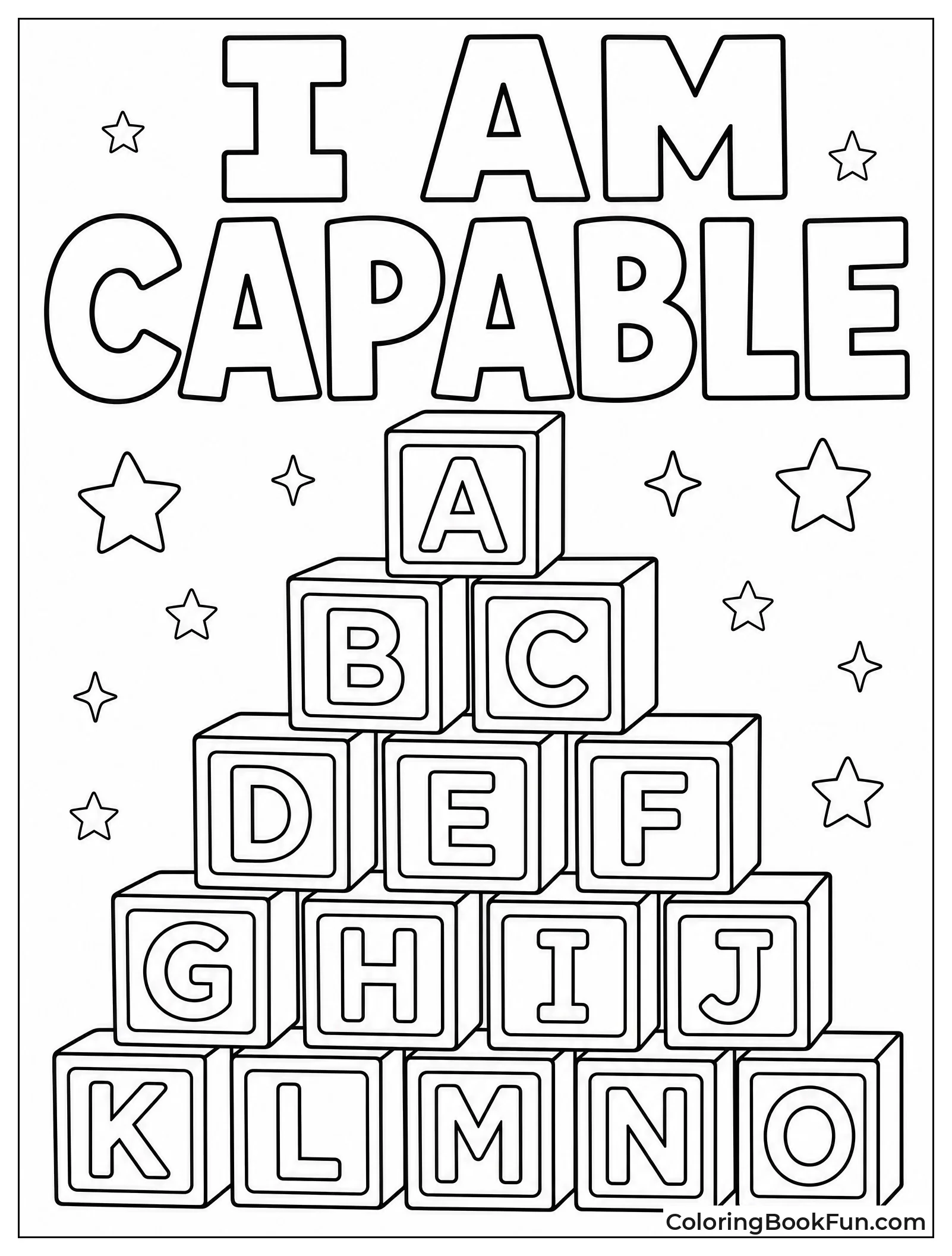 Alphabet Blocks Stacked into a Tower