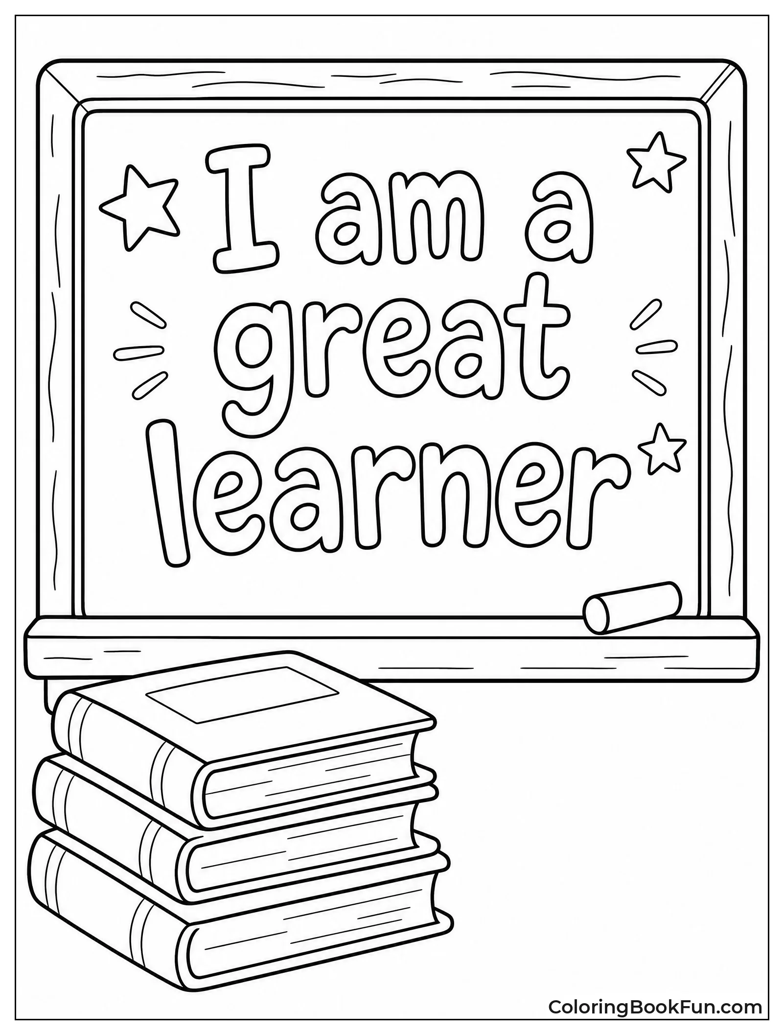 Chalkboard with a Learning Message